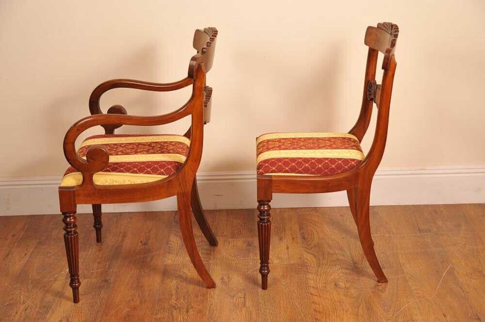 Furniture Set Regency Dining Chairs   10 Walnut Inlay Chair English photo