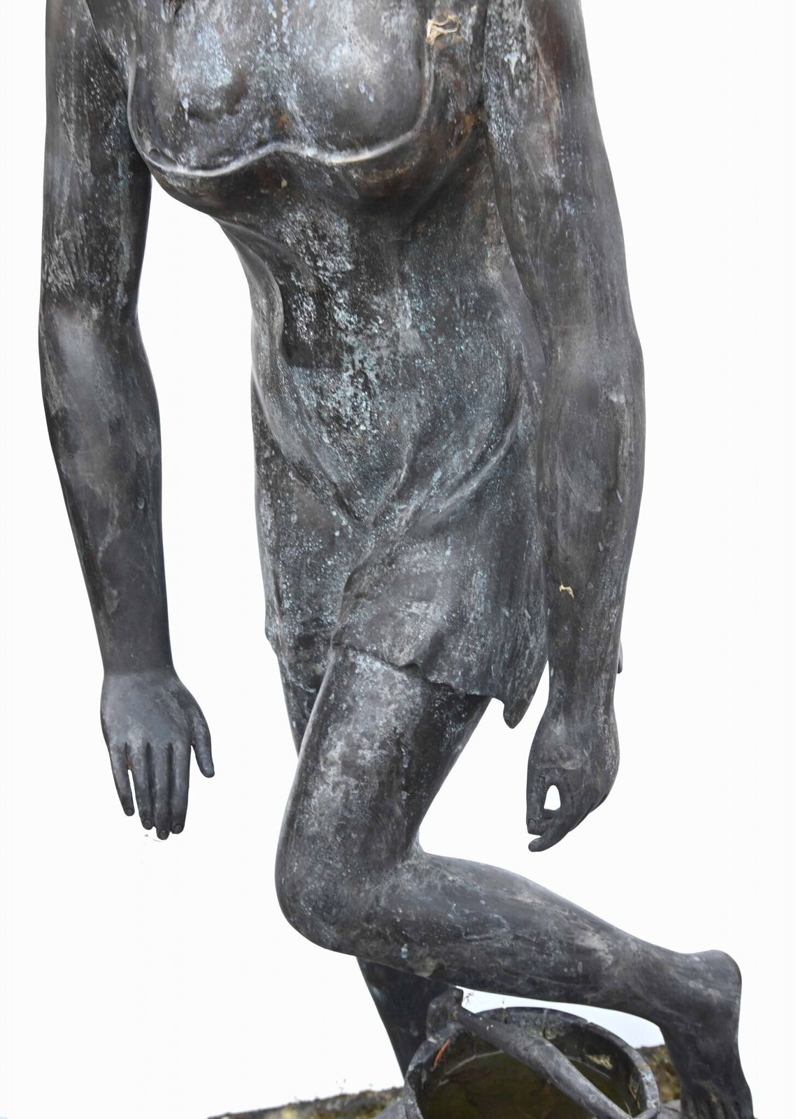 Classical Italian Bronze Water Maiden Statue Bucket Girl photo buy