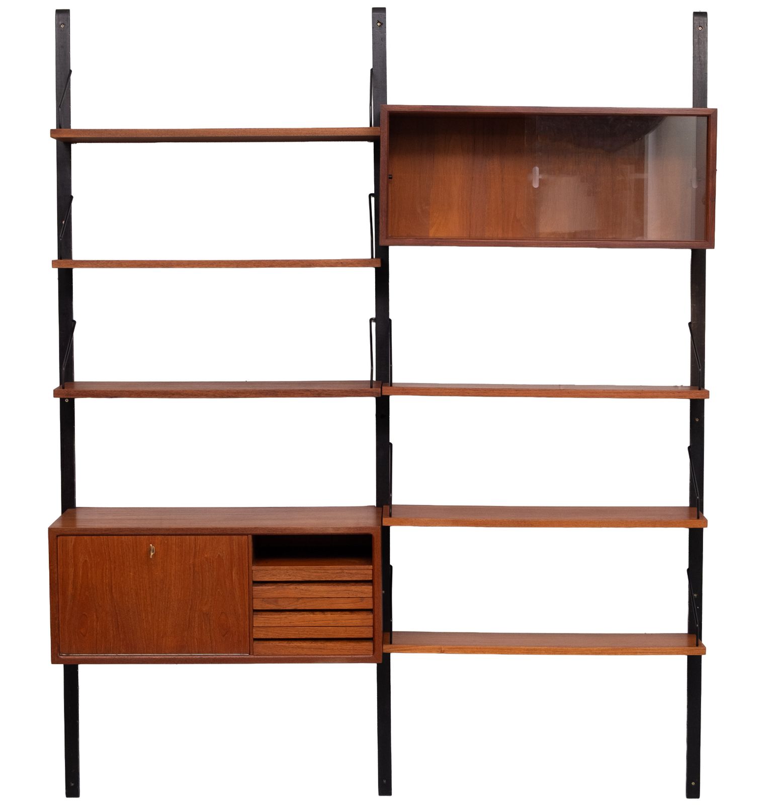 Poul Cadovius Royal Wall System 2 Cabinets 6 Shelves 1960s photo for sale