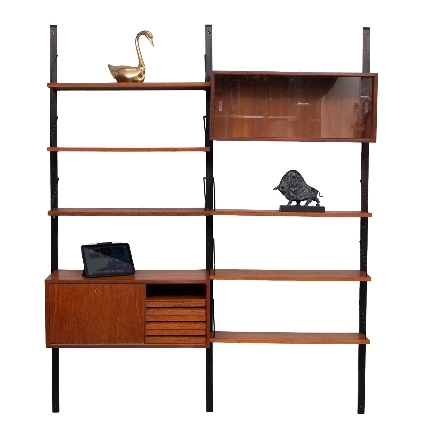 Poul Cadovius Royal Wall System 2 Cabinets 6 Shelves 1960s photo 2800.0