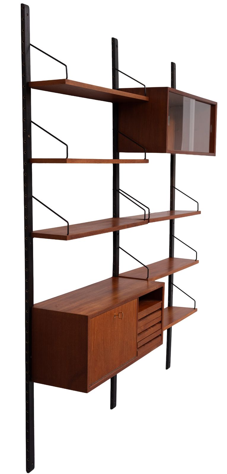 Poul Cadovius Royal Wall System 2 Cabinets 6 Shelves 1960s photo vintage