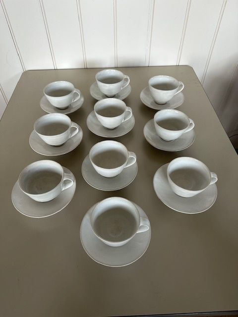 A Set Of 10 (Ten) Of Rupert Spira, Stoneware Glazed Cups And Saucers photo for sale