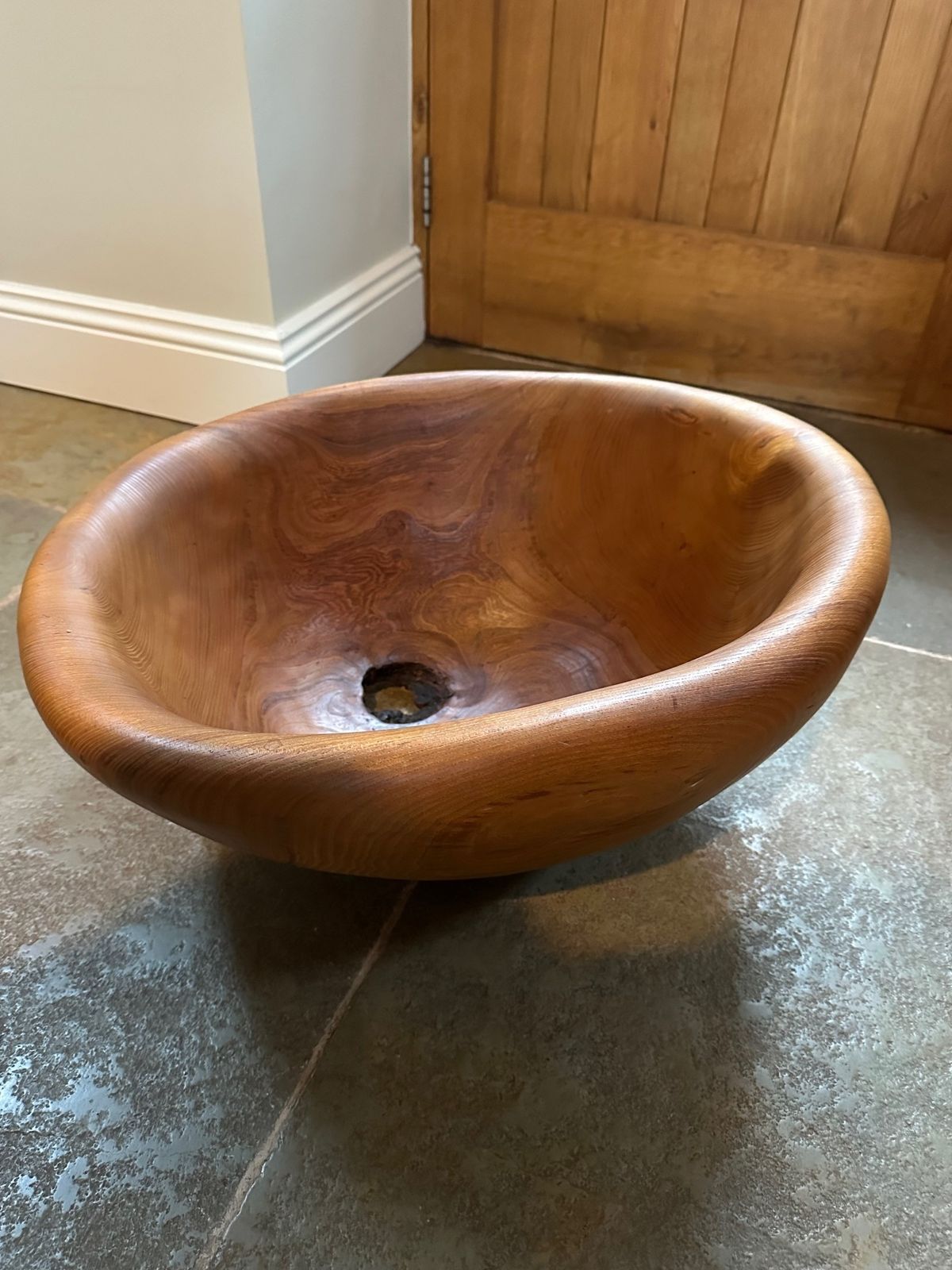 Paul Caton Carved Large Wooden Bowl Circa 1980 photo furniture