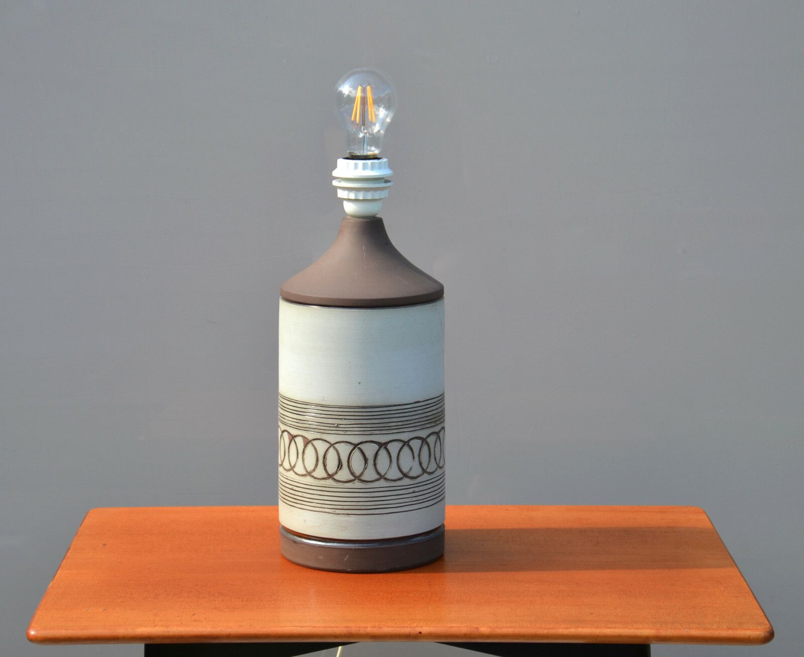 Vintage Handmade Alingsås Keramik Stoneware Table Lamp Stand Circa 1960's photo furniture