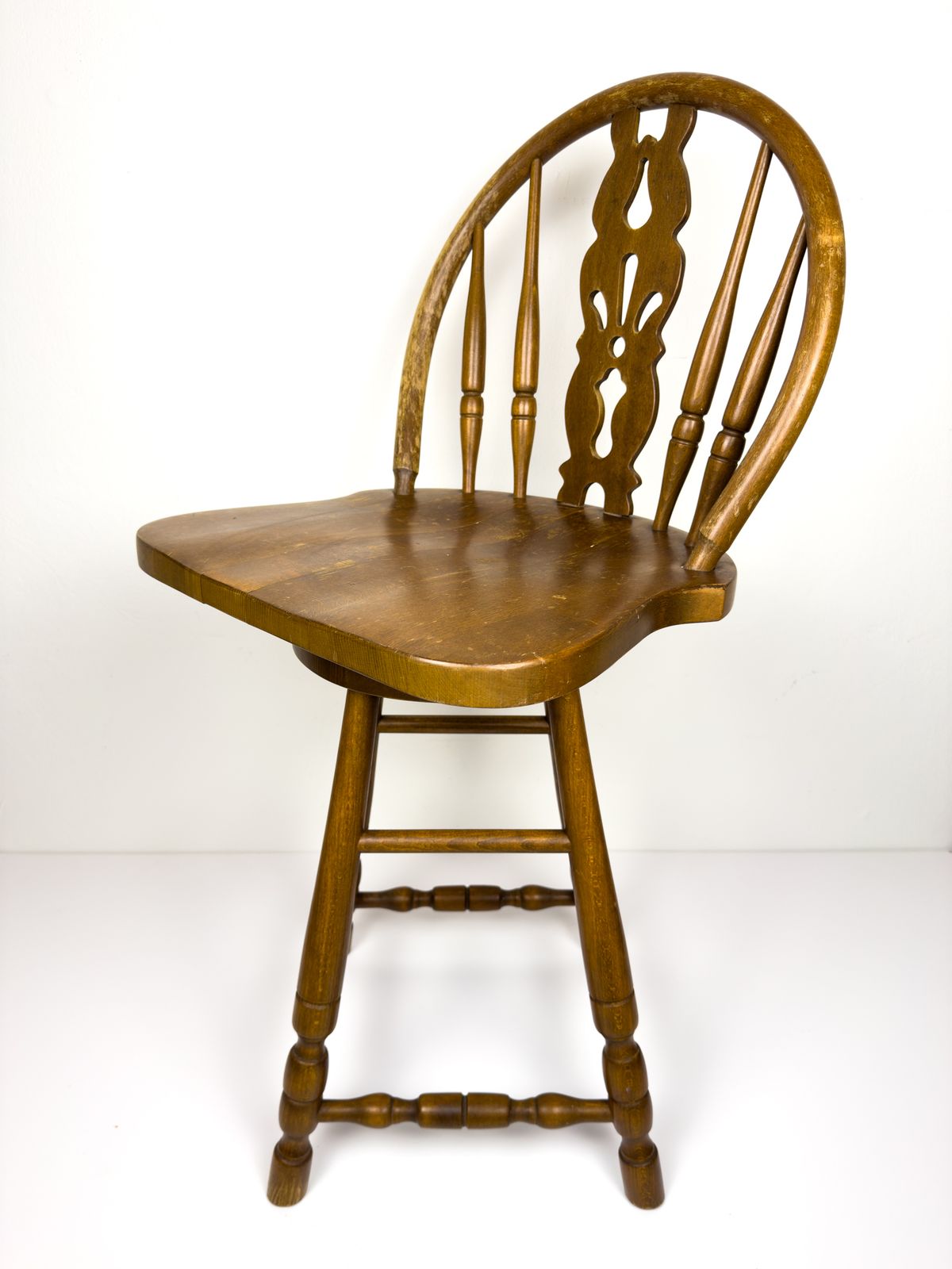 Vintage Wooden Bar Swivel Chair, Slovenia 1992 photo for sale