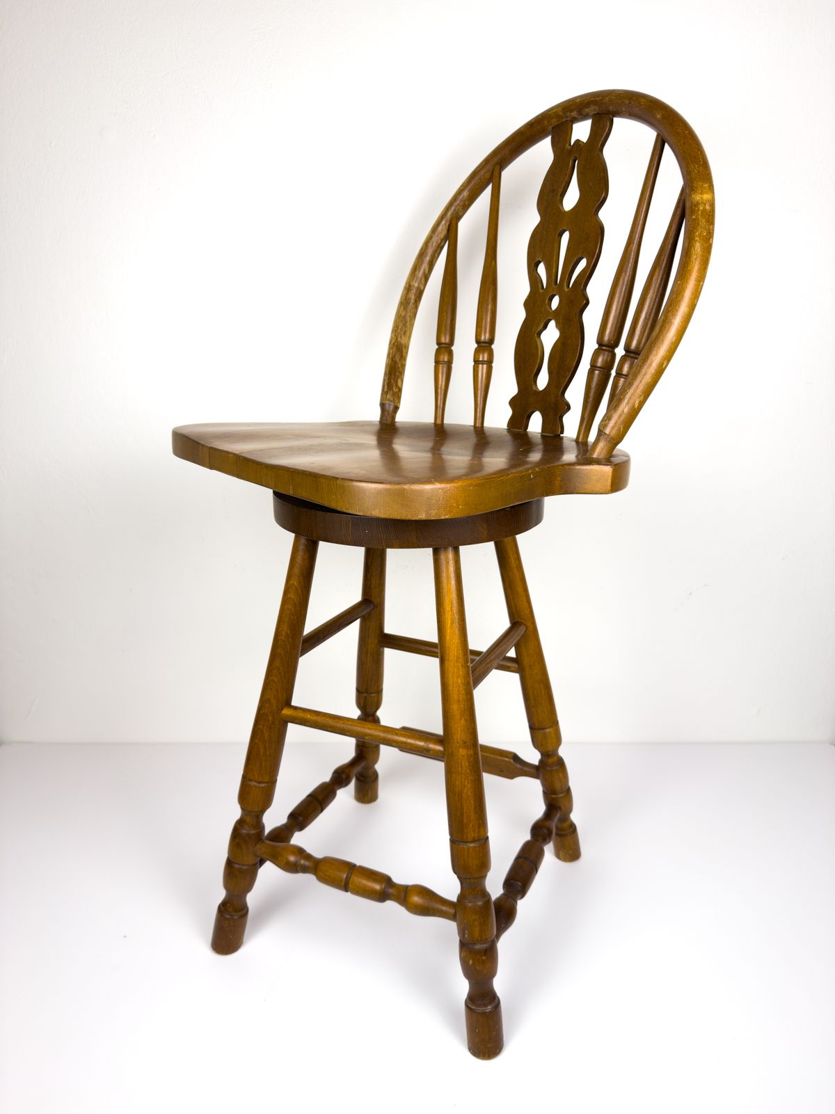 Vintage Wooden Bar Swivel Chair, Slovenia 1992 photo Furniture