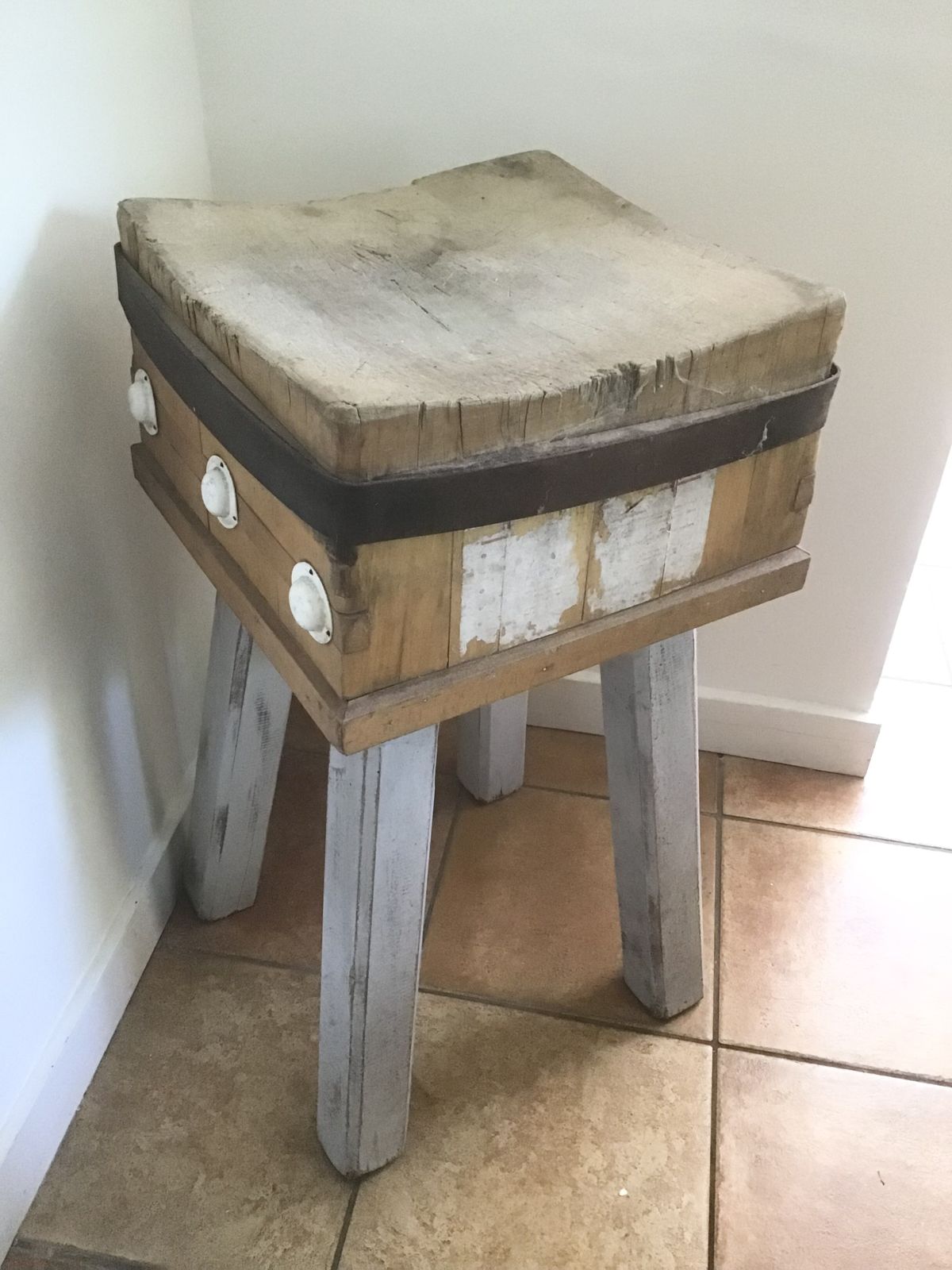 Original Butcher’s Block On Stand photo for sale