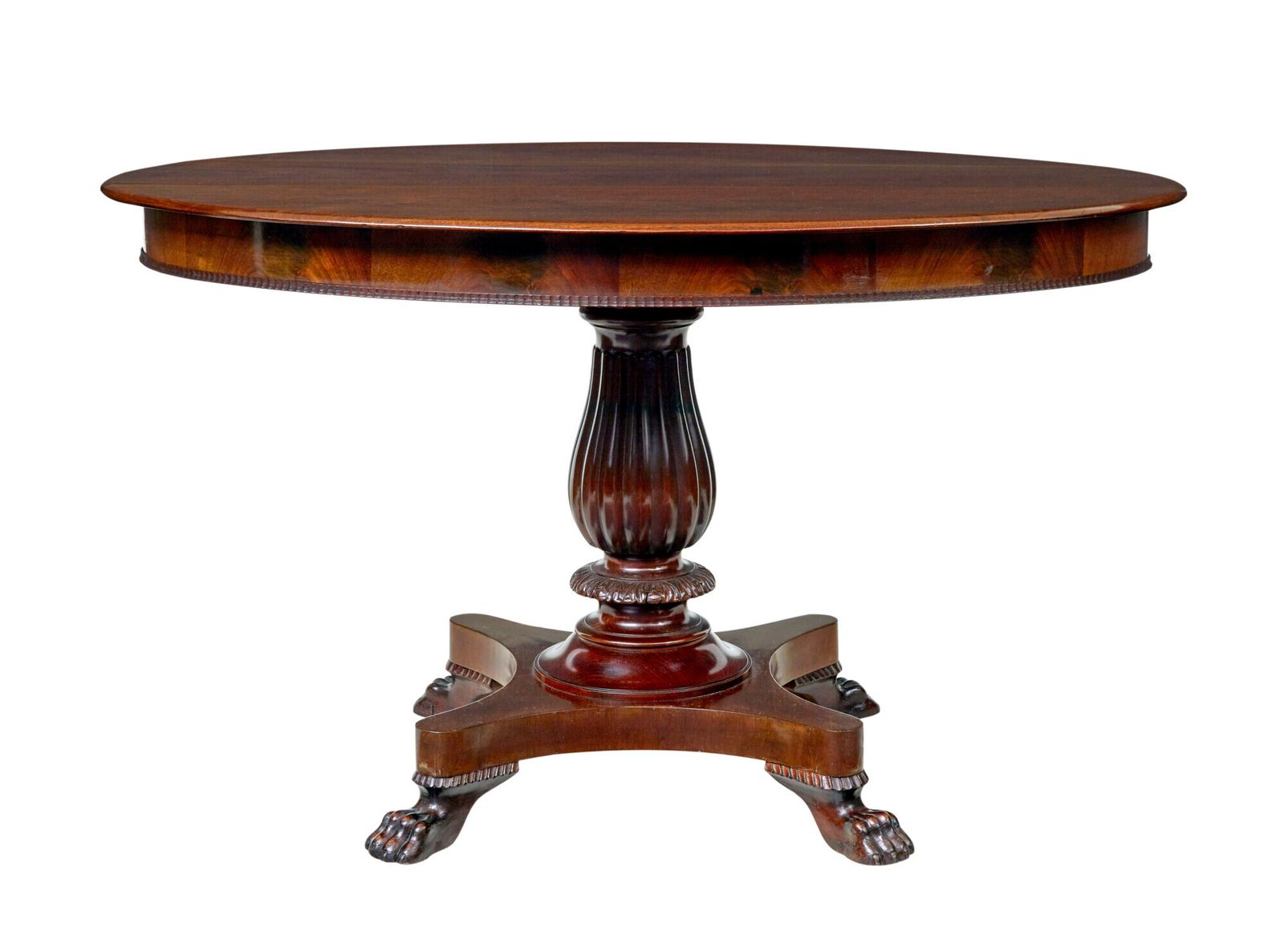 Carved 19th Century Oval Center Table