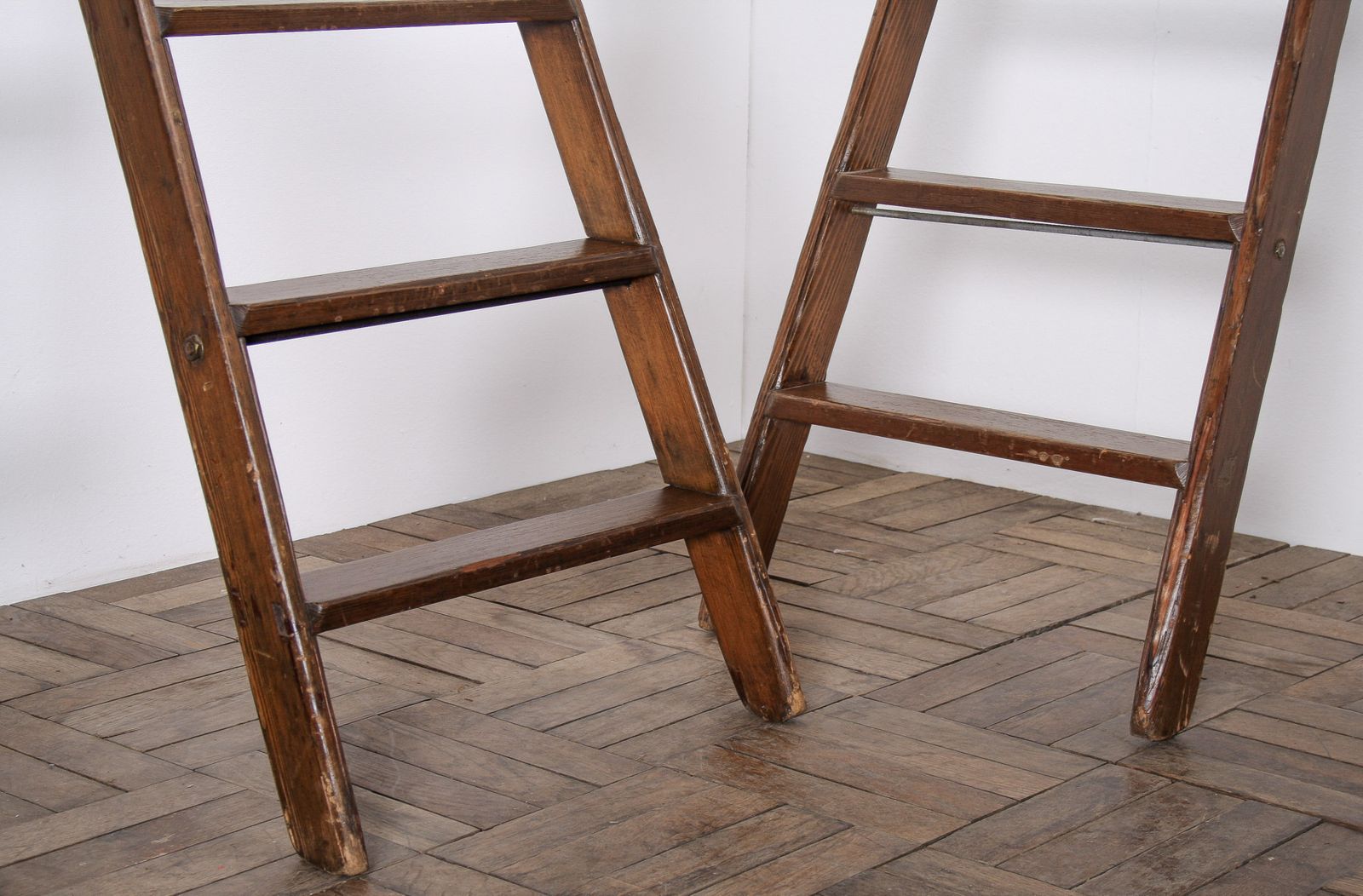 Home Decor Tall Antique 19th Century Country House Library Ladders Of Welsh Heritage photo