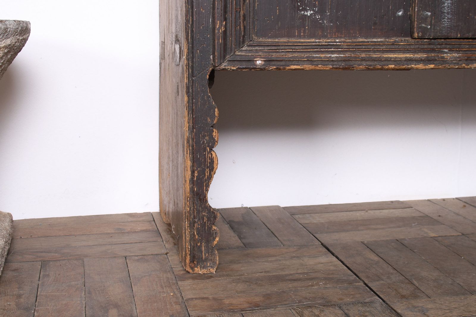 Furniture Primitive Rustic European Farmhouse Kitchen Dresser Unit With Storage Shelves photo