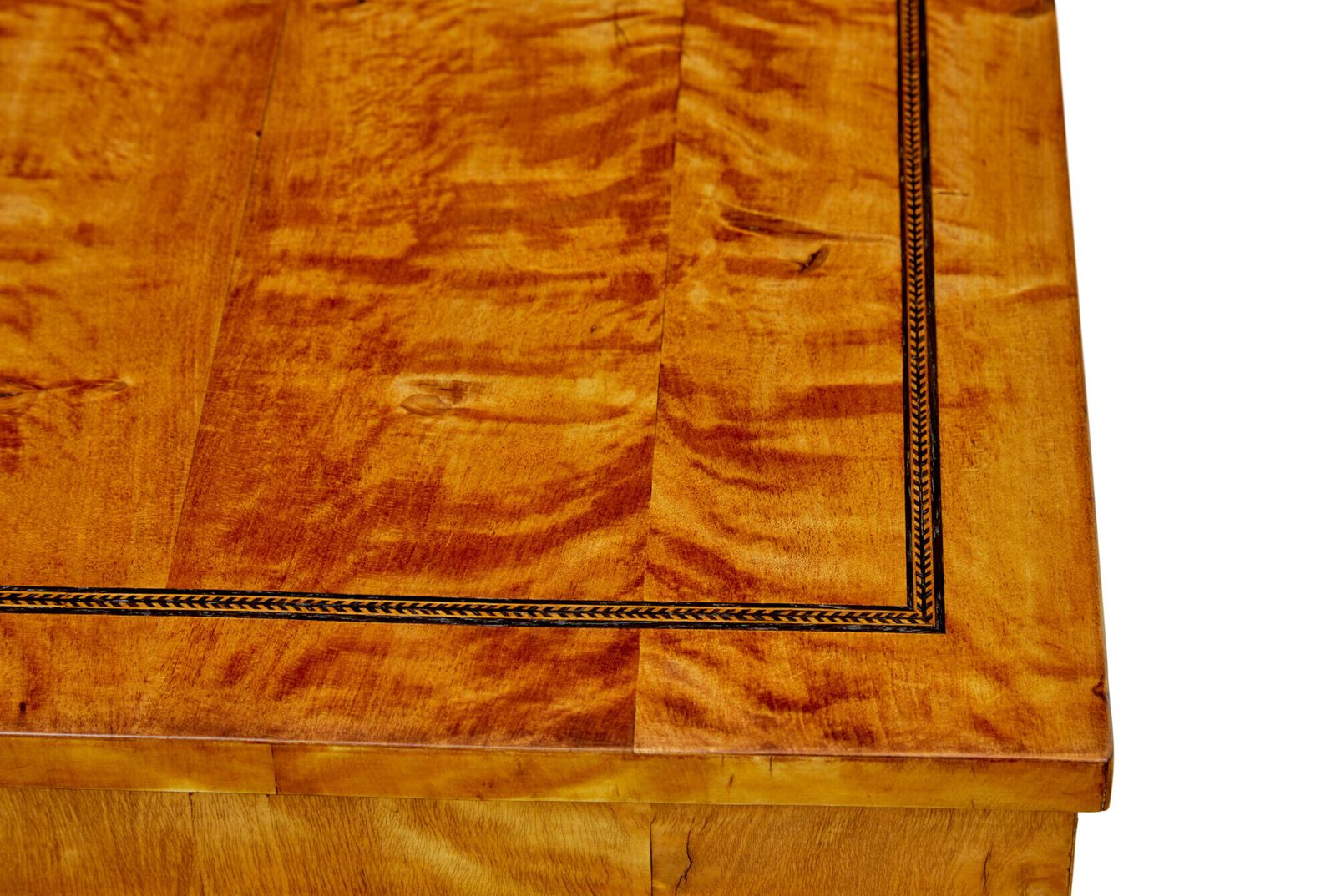 Swedish 19th Century Inlaid Empire Revival Birch Side Table photo for sale