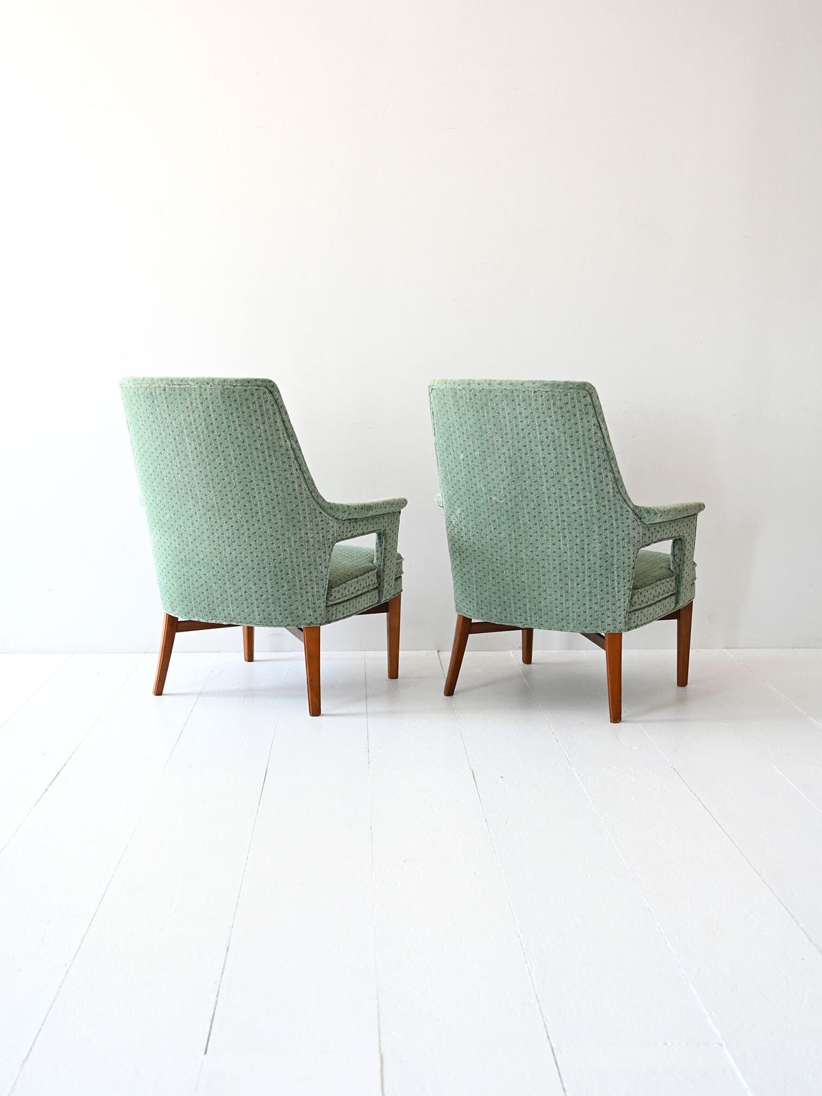 Paar Vintage Jaren 1950 Scandinavische Mintgroene Fauteuils photo Meubels