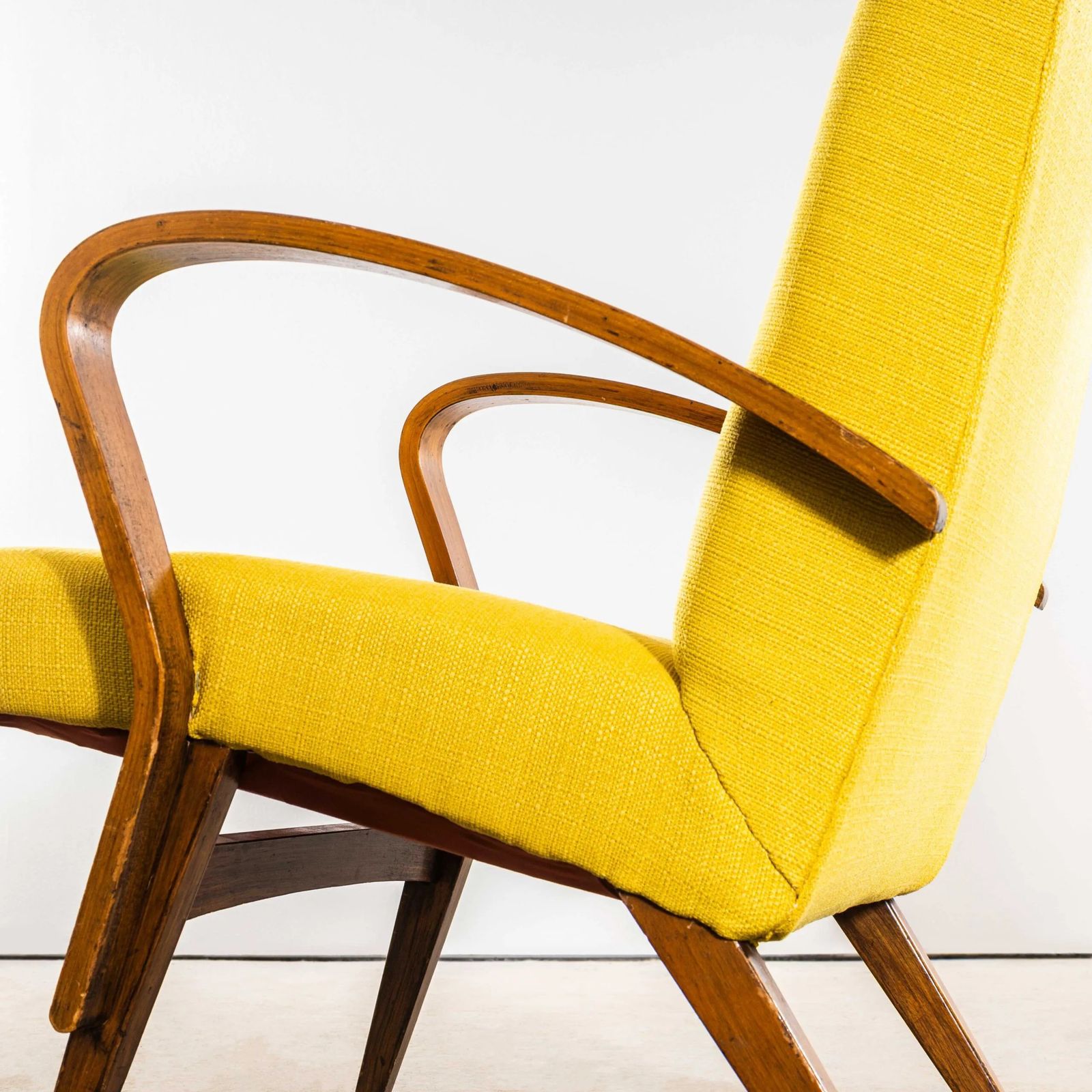 1950’s Frantisek Jirak For Tatra Mustard Upholstered Armchairs photo furniture