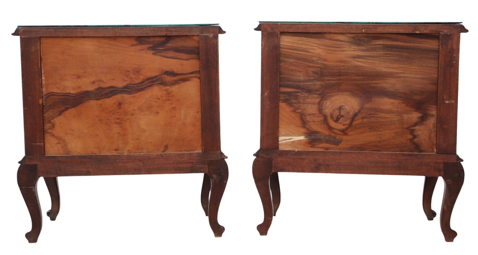 Antique Pair Of Large Early 20th Century Figured Walnut Bedside Tables / Cupboards – Quality Nightstands photo buy