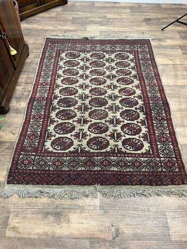 Superior Quality Antique Vintage Turkman Hand Knotted Oriental Carpet / Rug