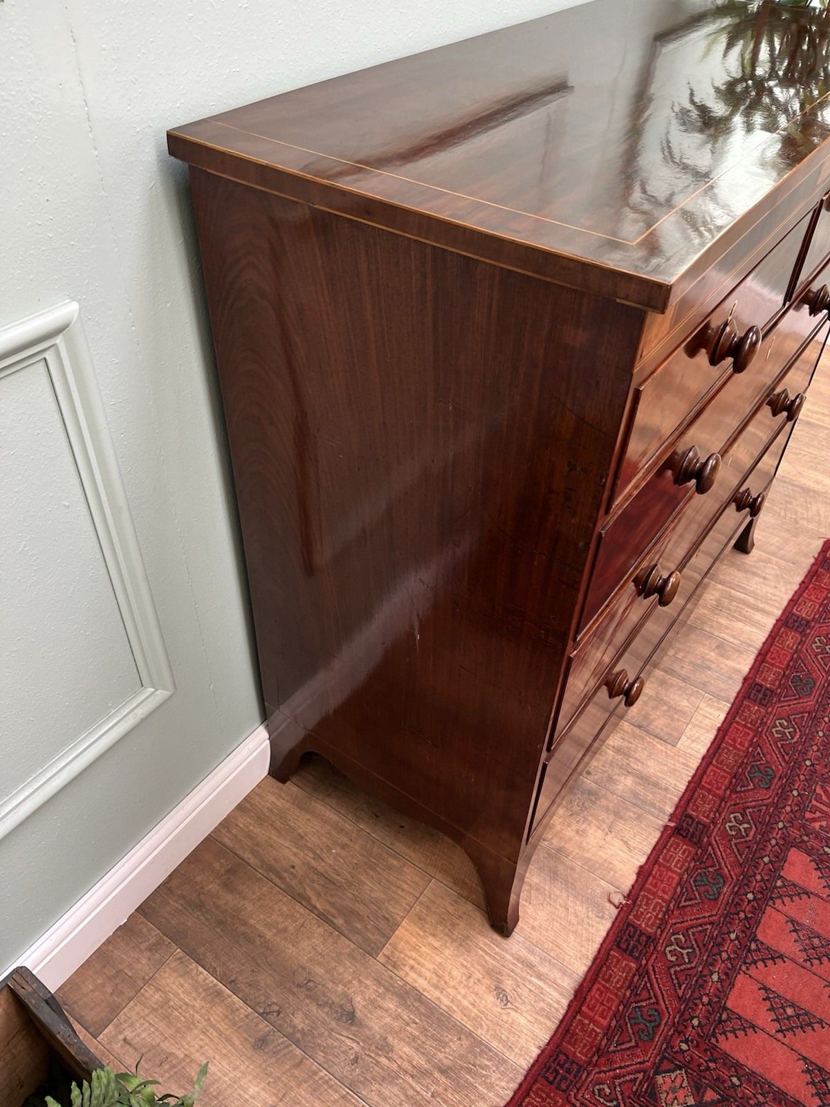 Superior Quality Antique Georgian Inlaid Mahogany Chest Of Drawers photo vinterior