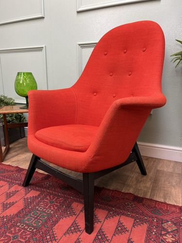 Stunning Egg Wing Arm Chair, Retro Mid Century Danish Hans Wenger Style photo for sale