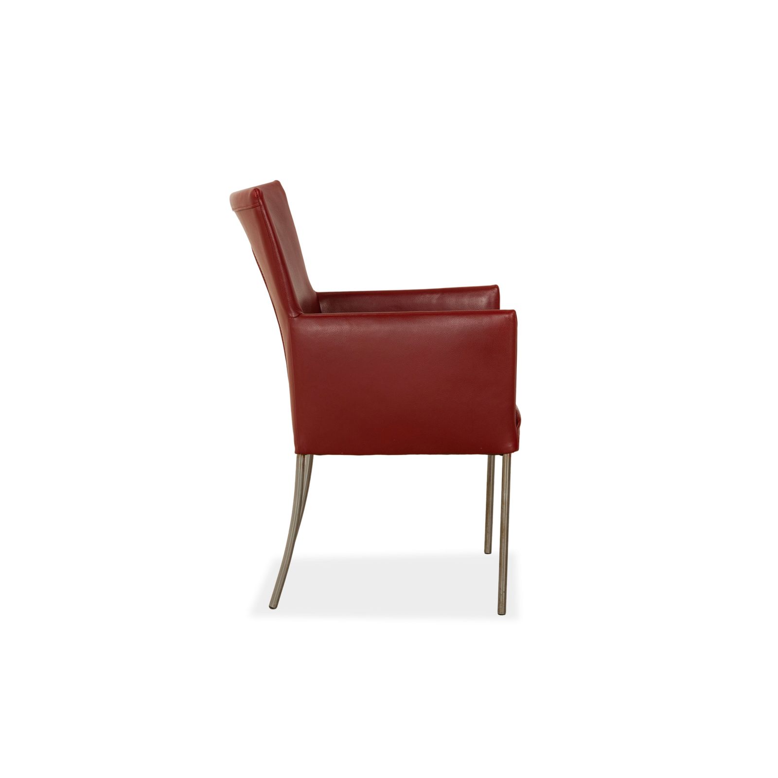 photo for sale Lot de 6 chaises de salle à manger Bert Plantagie Arc E en cuir rouge