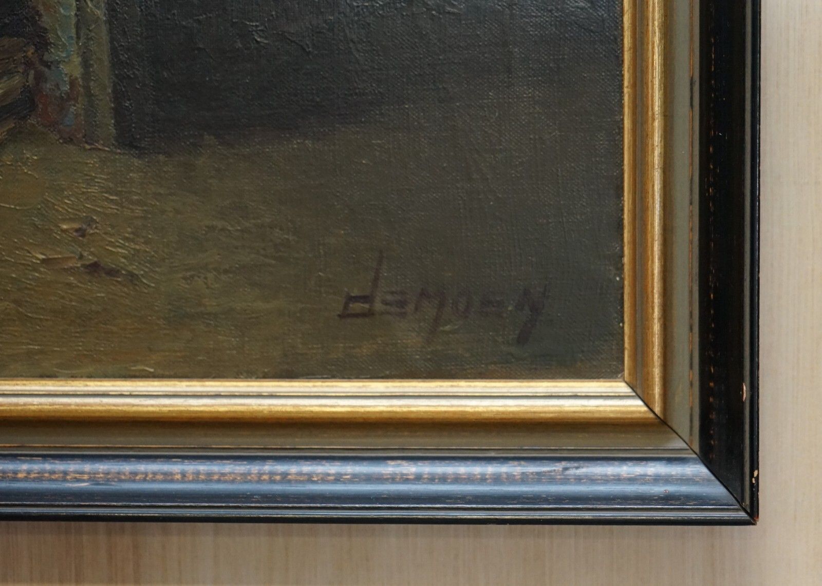 Antique Flemish Oil Painting Museum Exhibited In Au Petit Musee Signed Demoen photo buy