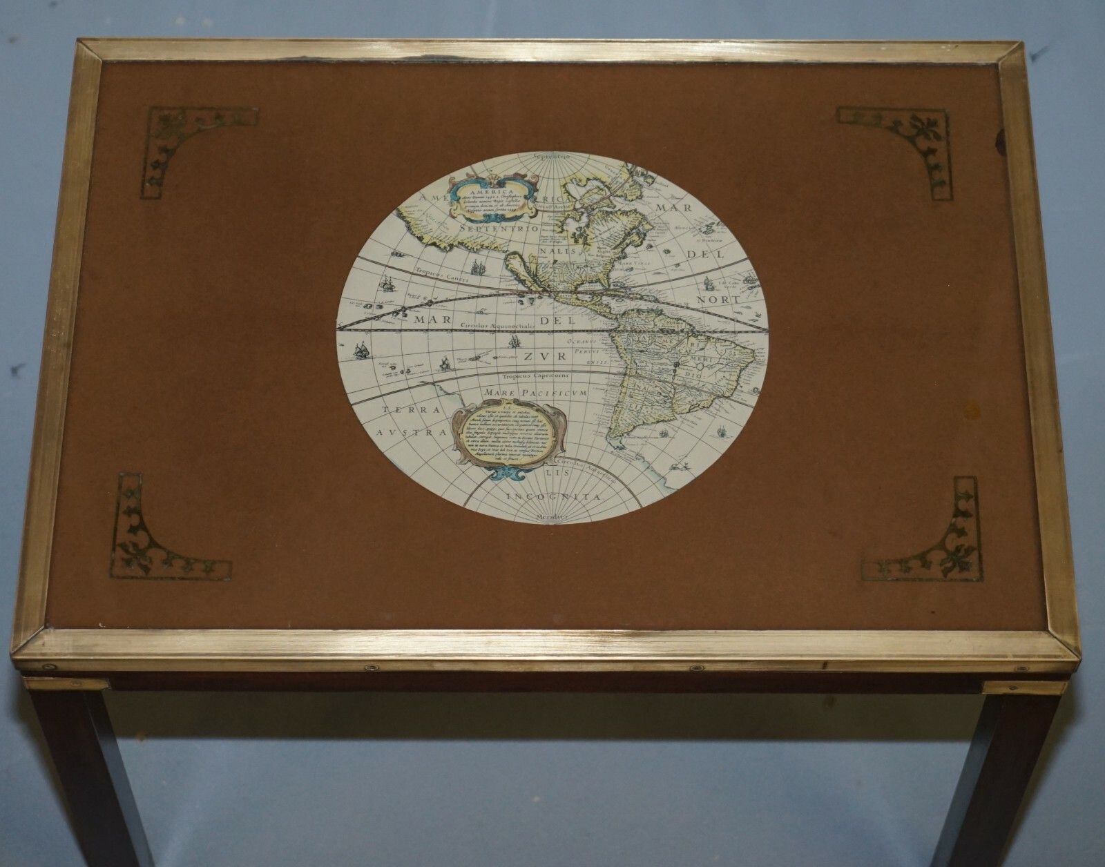 Rare Lovely Coffee & Side Table Nest Of Tables Military Campaign With World Maps photo Furniture