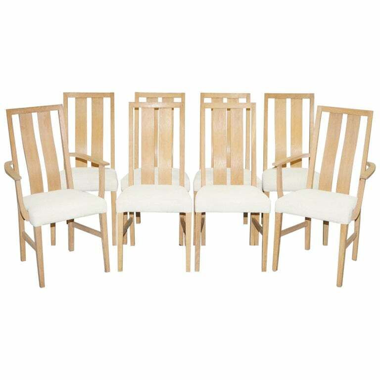 Rare Set Of Eight Orum Mobler Ash Wood Dining Chairs Table & Bookcase Available