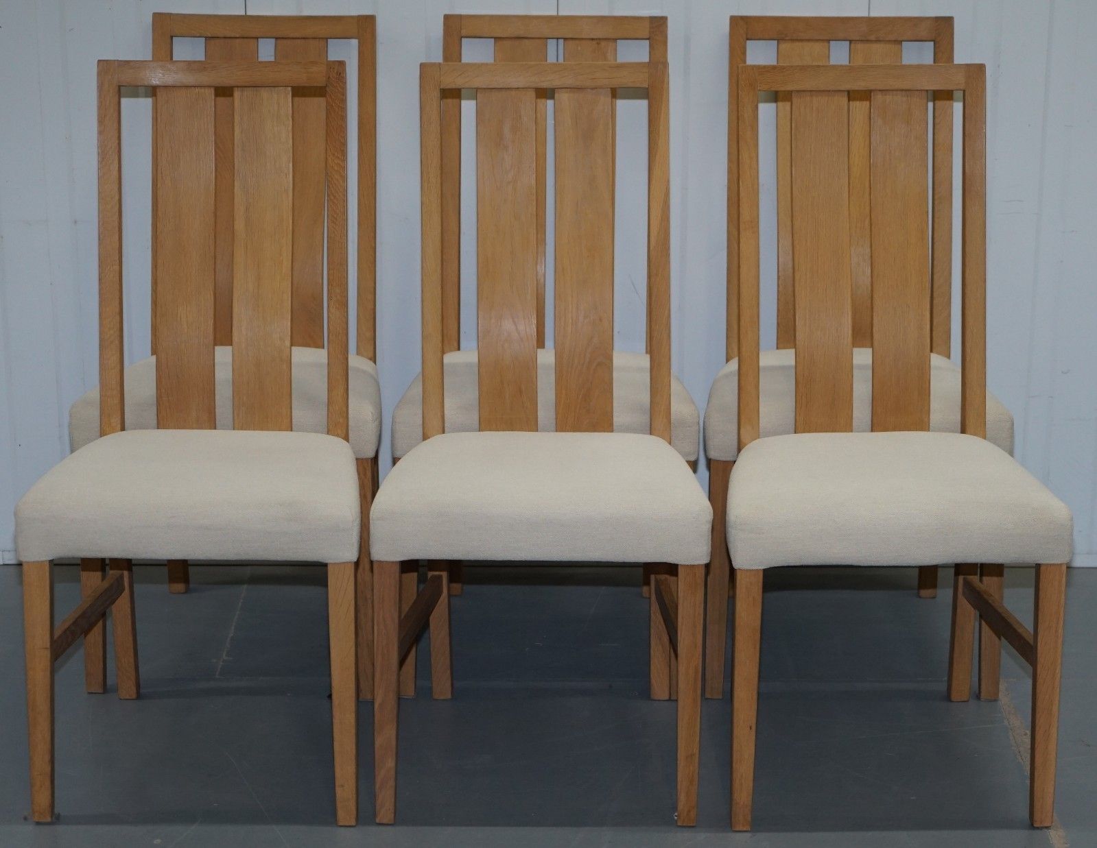 Rare Set Of Eight Orum Mobler Ash Wood Dining Chairs Table & Bookcase Available photo furniture