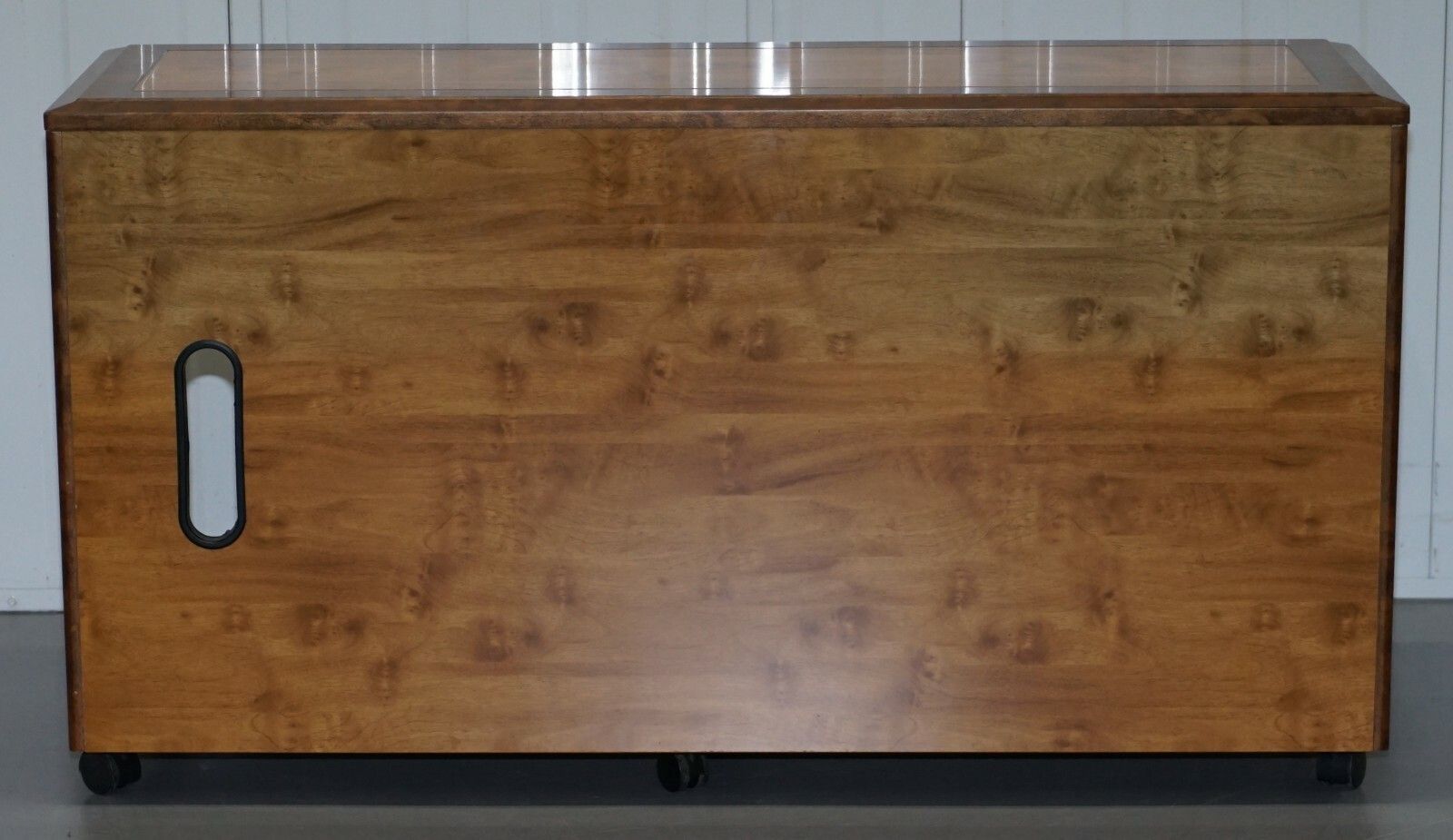 photo furniture Burr Walnut Sideboard Tv Stand Drawers Designed To House Computer Part Of Suite