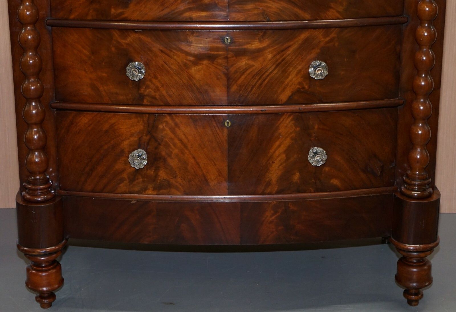 Huge Victorian Flamed Mahogany Scottish Chest Of Drawers Massive Storage Space photo 1200.0
