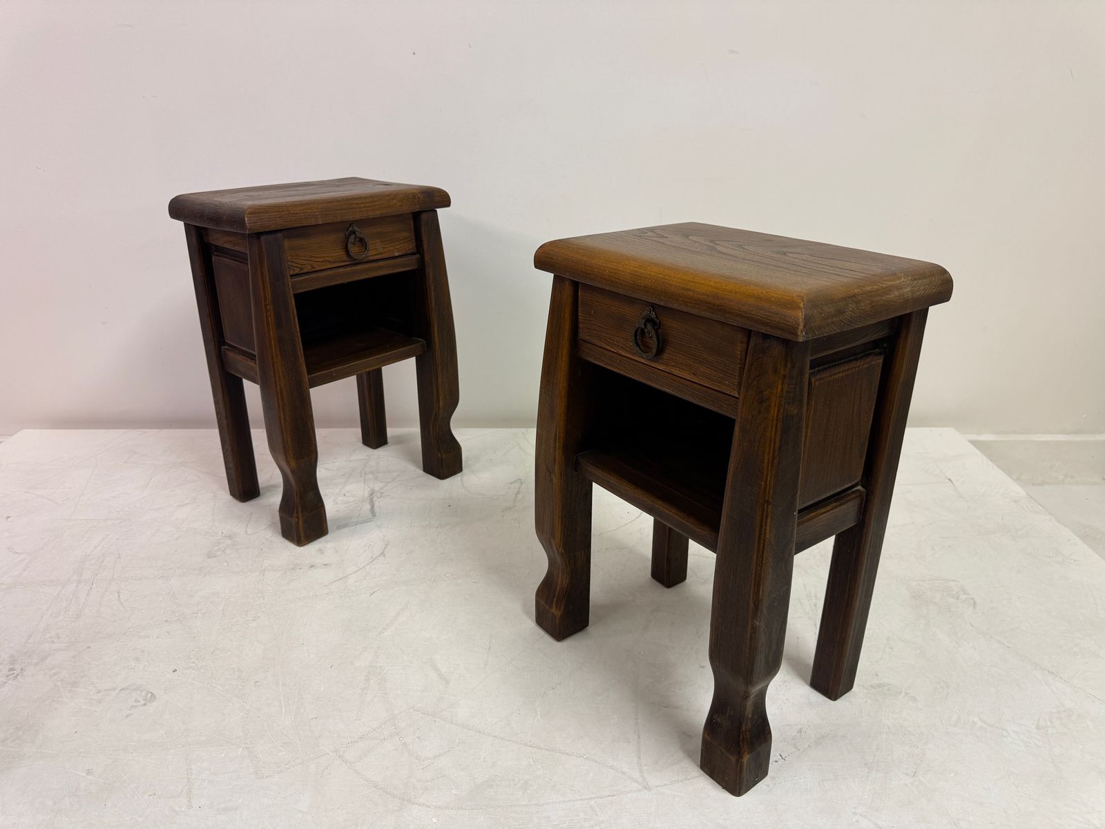 Pair Of Oak Bedside Tables In The Style Of Olavi Hänninen, Continental, 20th Century photo furniture