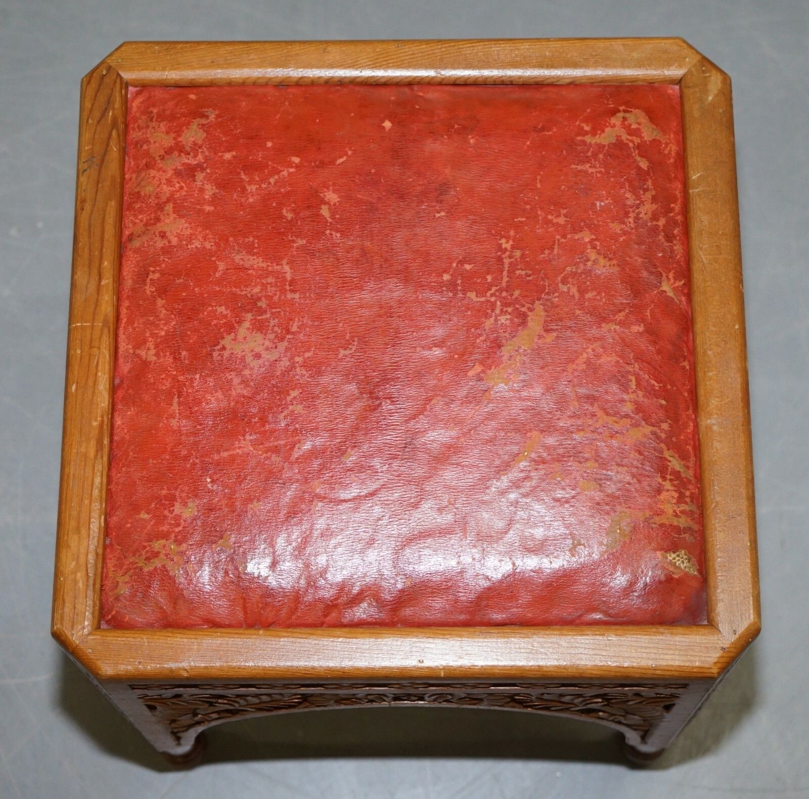 1000.0 Pair Of Antique Victorian Hand Carved 19th Century Asethetic Movement Stools photo