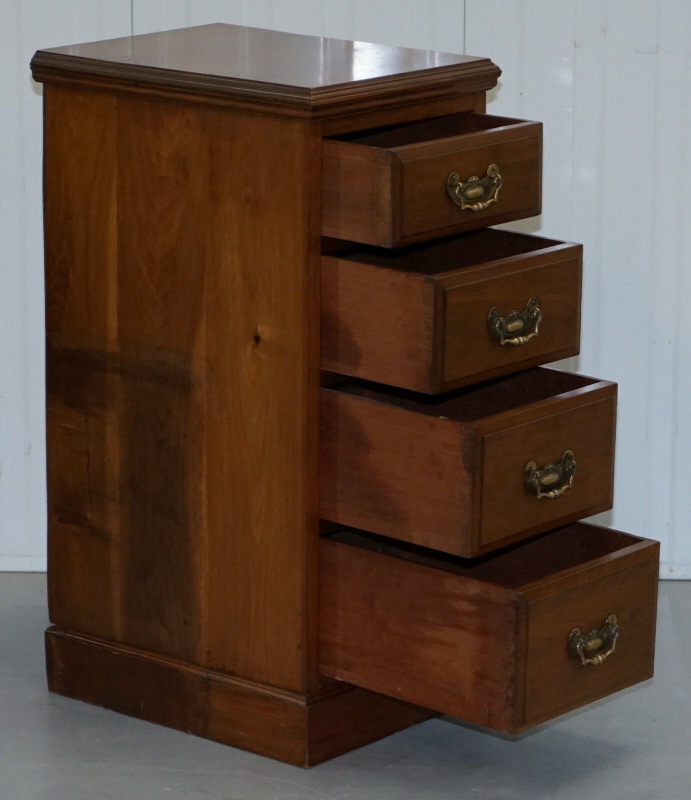 Pair Of Tall Victorian Walnut Chest Of Drawers. Lamp Wine Occasional End Tables photo buy
