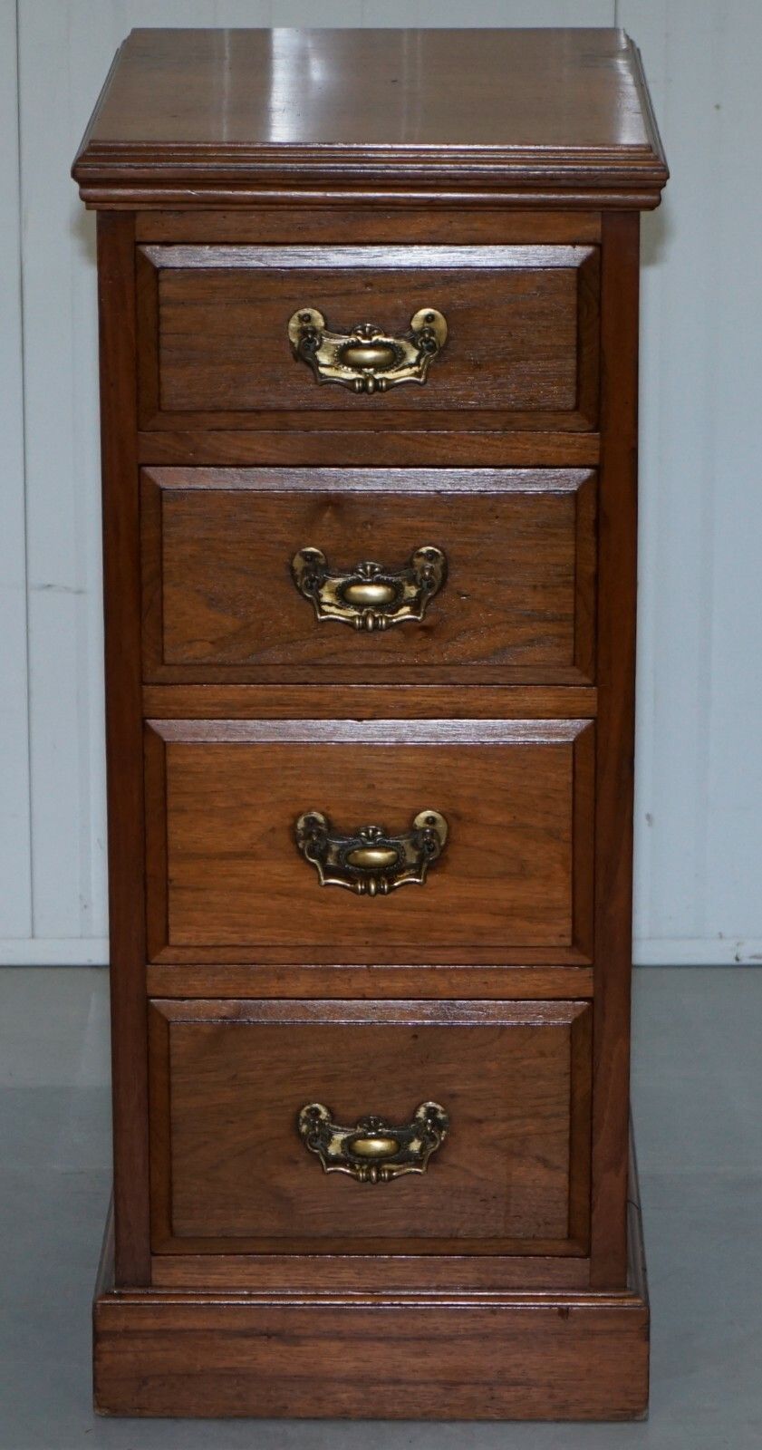 photo for sale Pair Of Tall Victorian Walnut Chest Of Drawers. Lamp Wine Occasional End Tables
