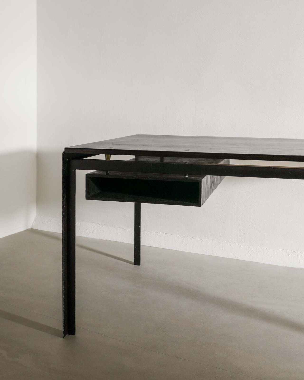 Danish Mid Century Wooden Steel "Pk52" Desk By Poul Kjærholm For Rud Rasmussen, 1950s photo vinterior