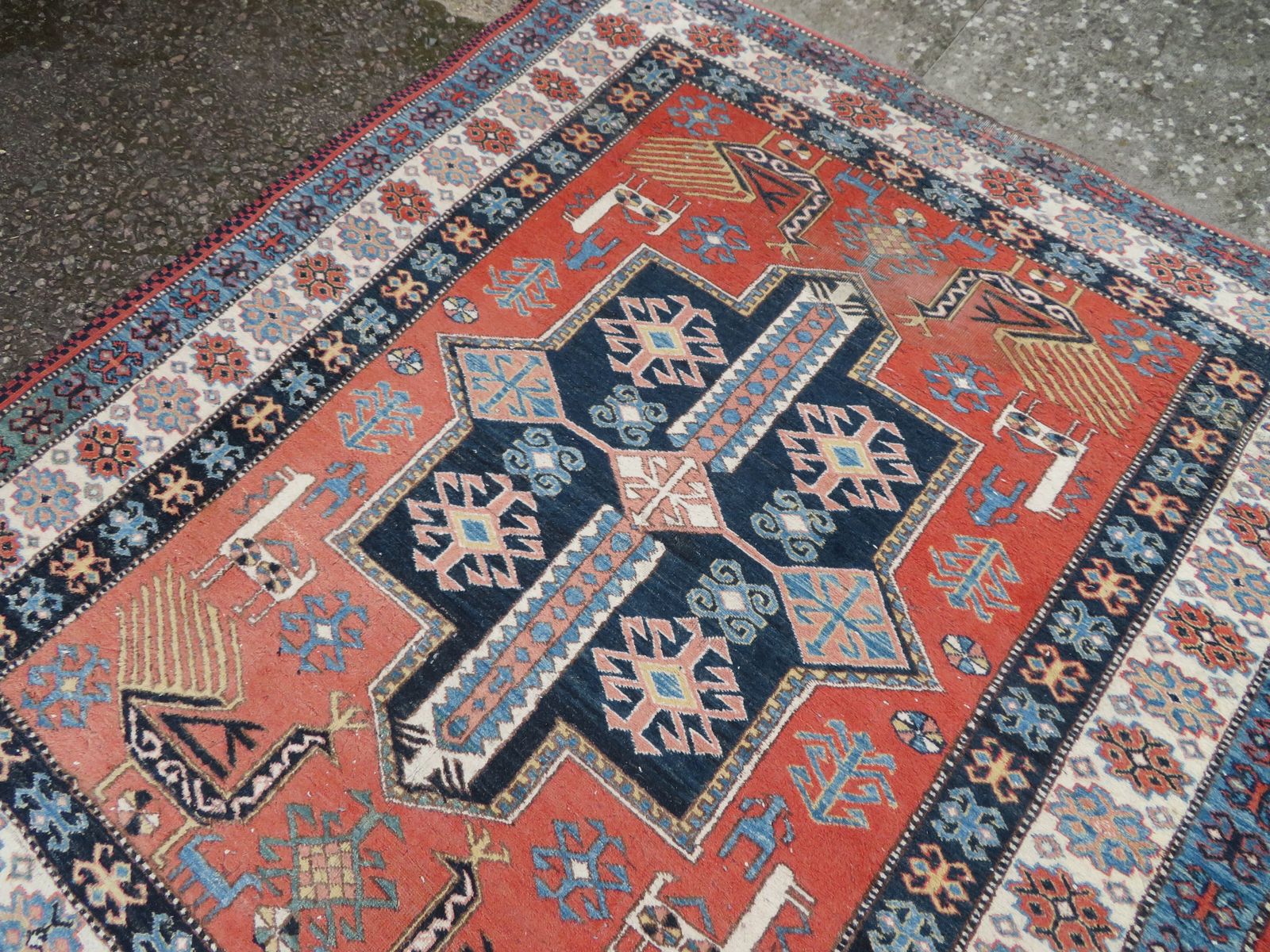 Afghan Caucasian Design Rug. Peacocks,Animals,Figures. 172cm X 158cm. photo buy