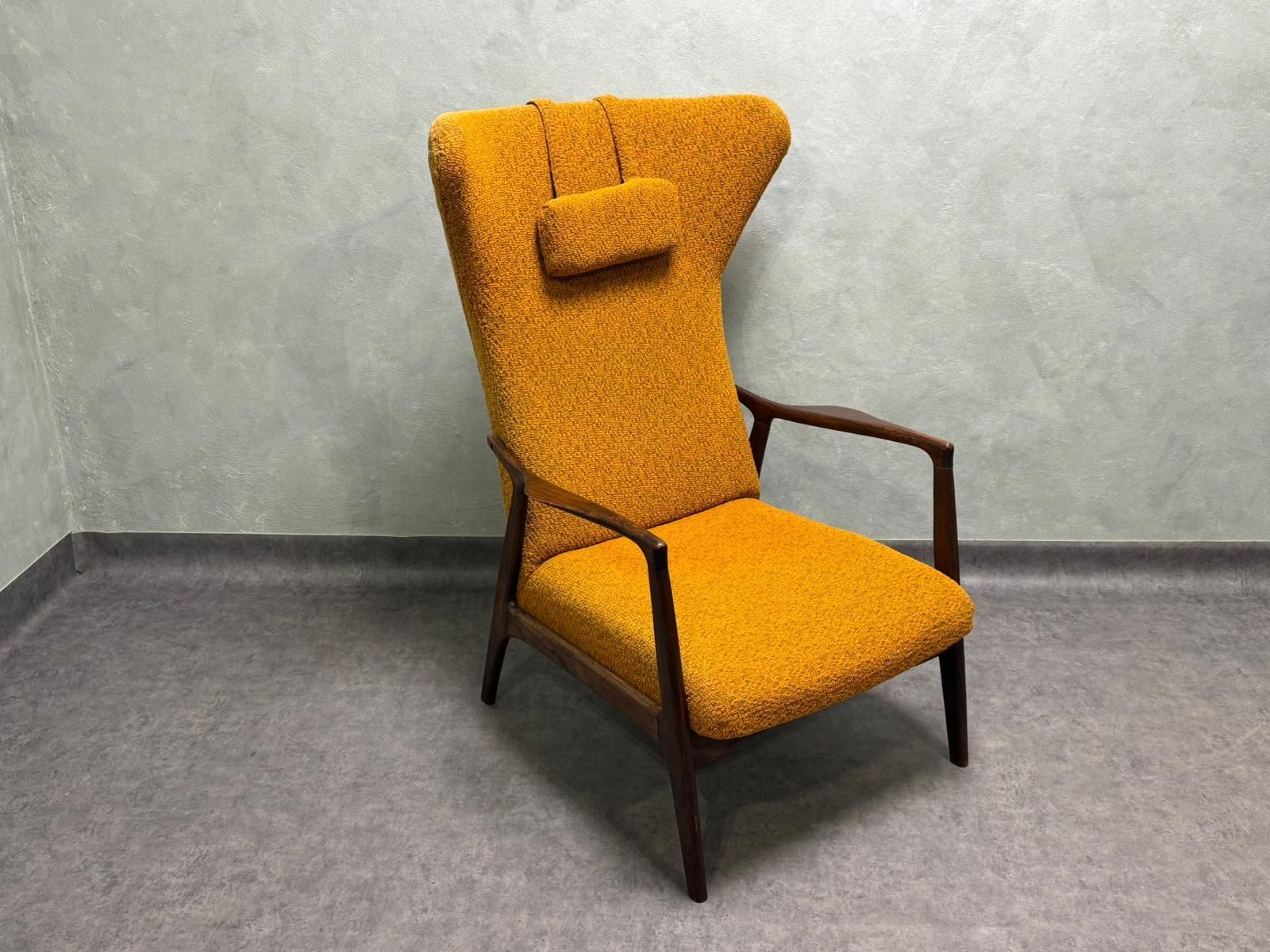 photo furniture Wingback Chair Sedláček & Vyčítal For Dřevotvar, Czechoslovakia, 1960s