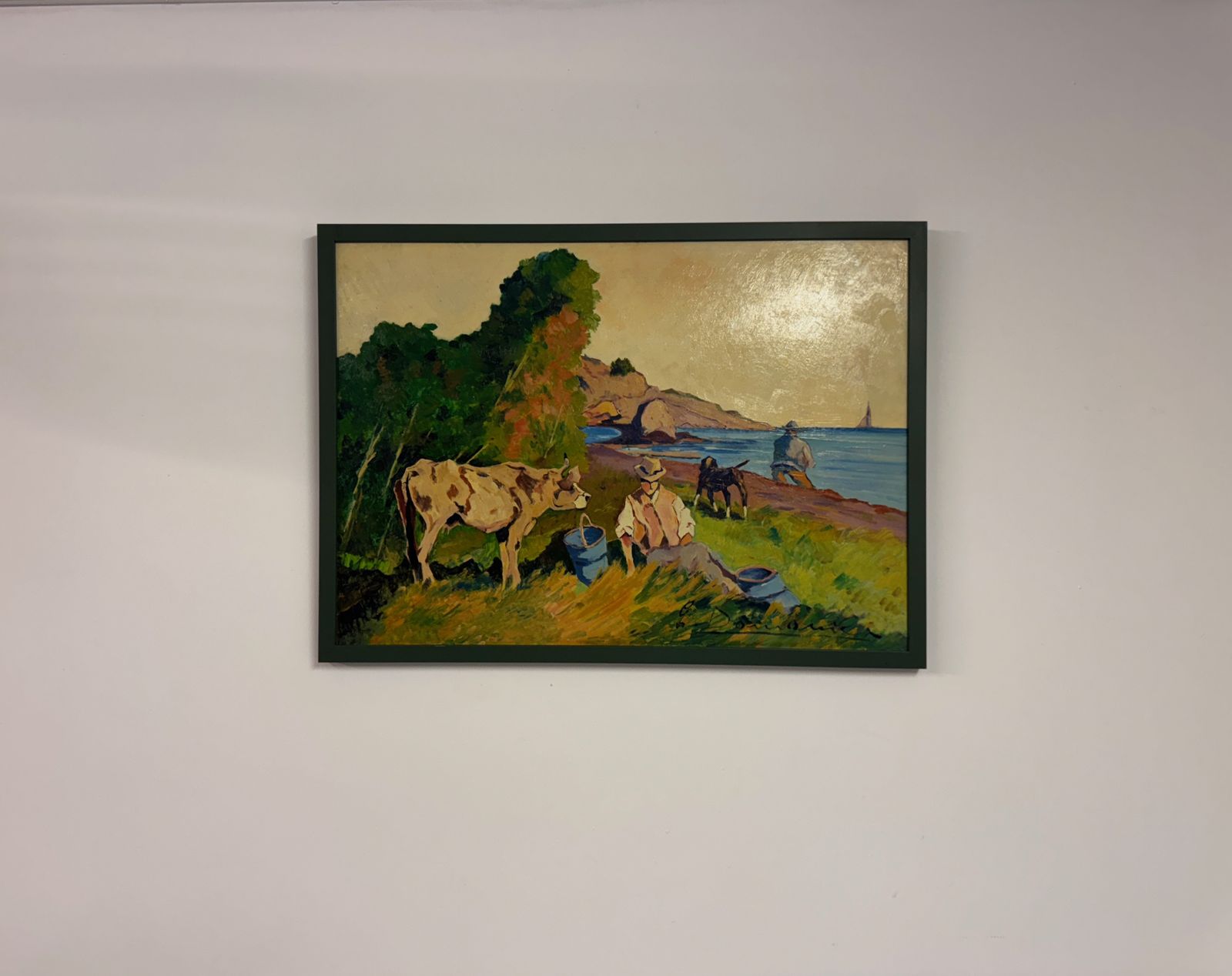 Mid Century Italian Oil Painting photo Art