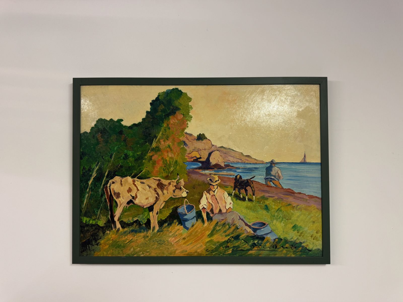 Mid Century Italian Oil Painting photo vinterior