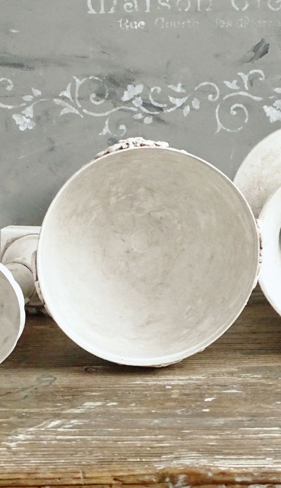 White Metal Pedestal Urn Vase: Shabby Chic Planter photo furniture