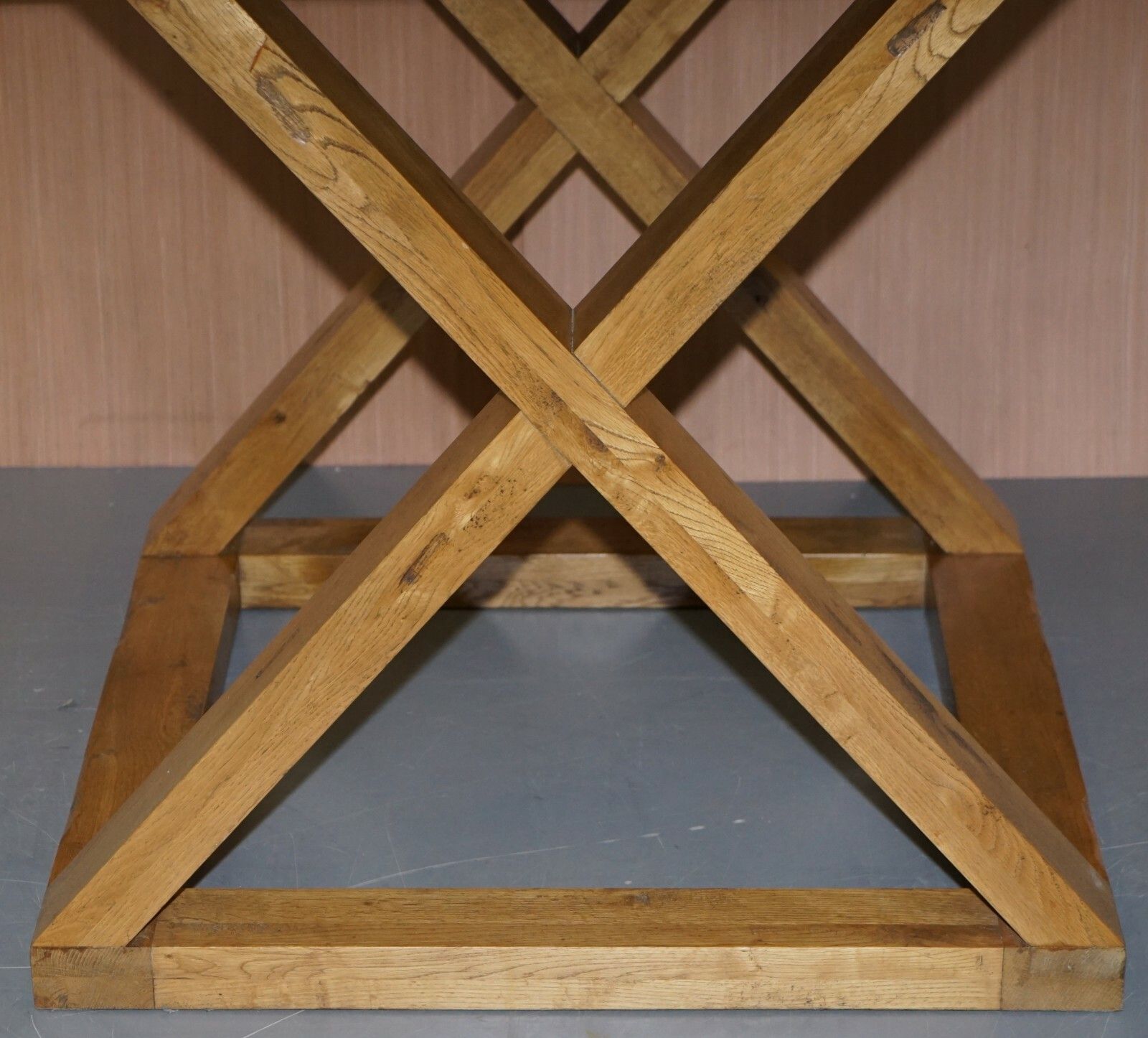 photo furniture Large Halo 150x104cm Pegged Oak High Bar Table To Seat 8 12 People With Ease
