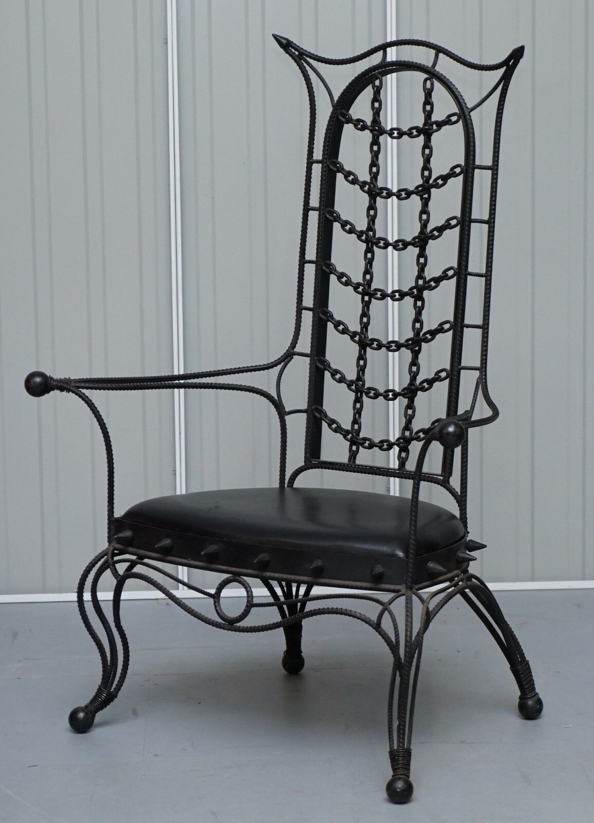 Interesting Iron Workers Gothic Sexy Dungeon Iron Throne Armchair Part Suite photo for sale