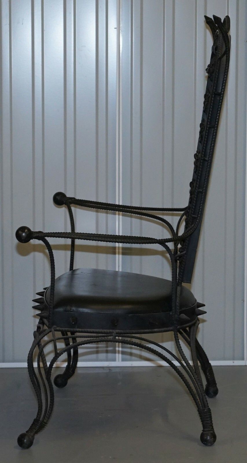 950.0 Interesting Iron Workers Gothic Sexy Dungeon Iron Throne Armchair Part Suite photo