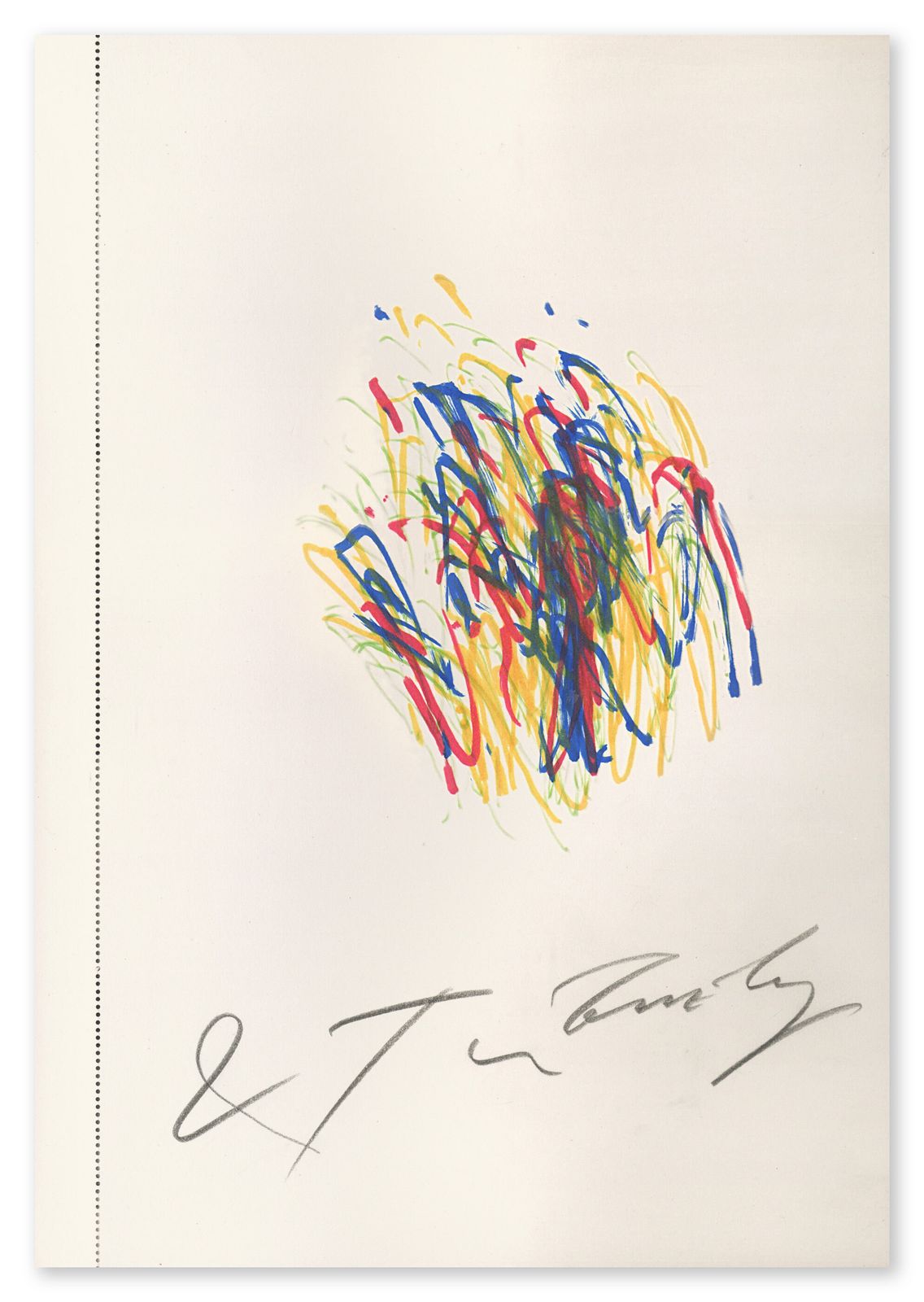 Art Rare Tinguely Book Including Signed Original Metamatic Drawing, 1973 photo