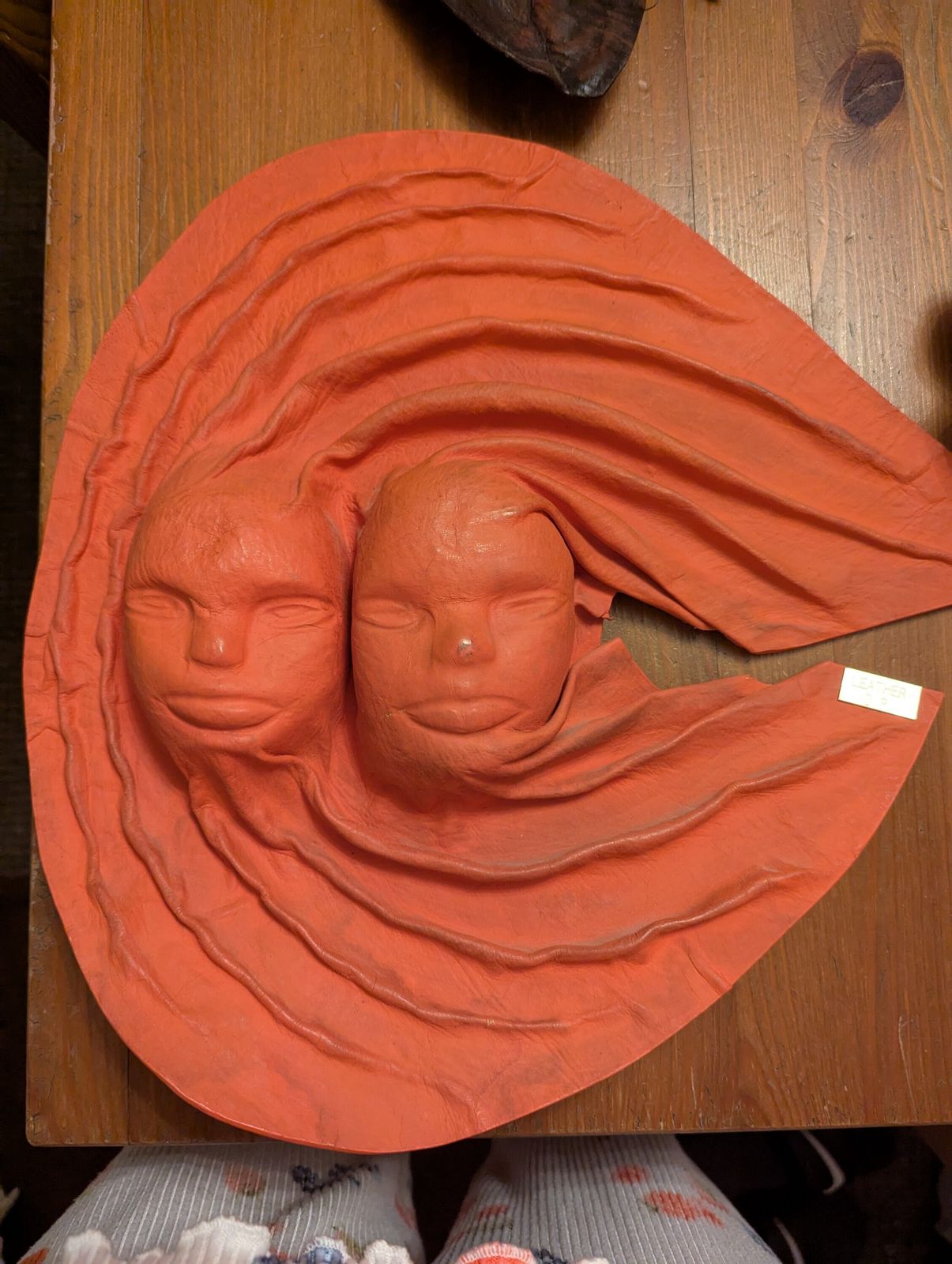 The Silent Council – Seven Sculptural Leather Faces By Tch Piel, Dominican Republic photo vinterior