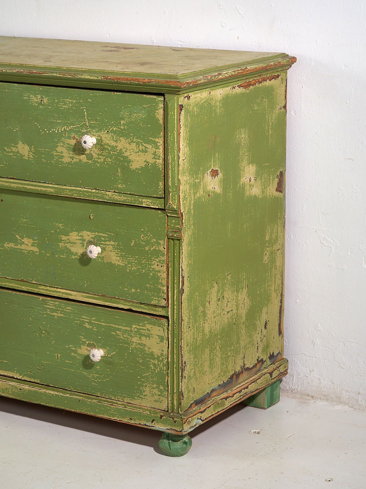 Antique Green Chest Of Drawers (C.1920) #12 photo vintage