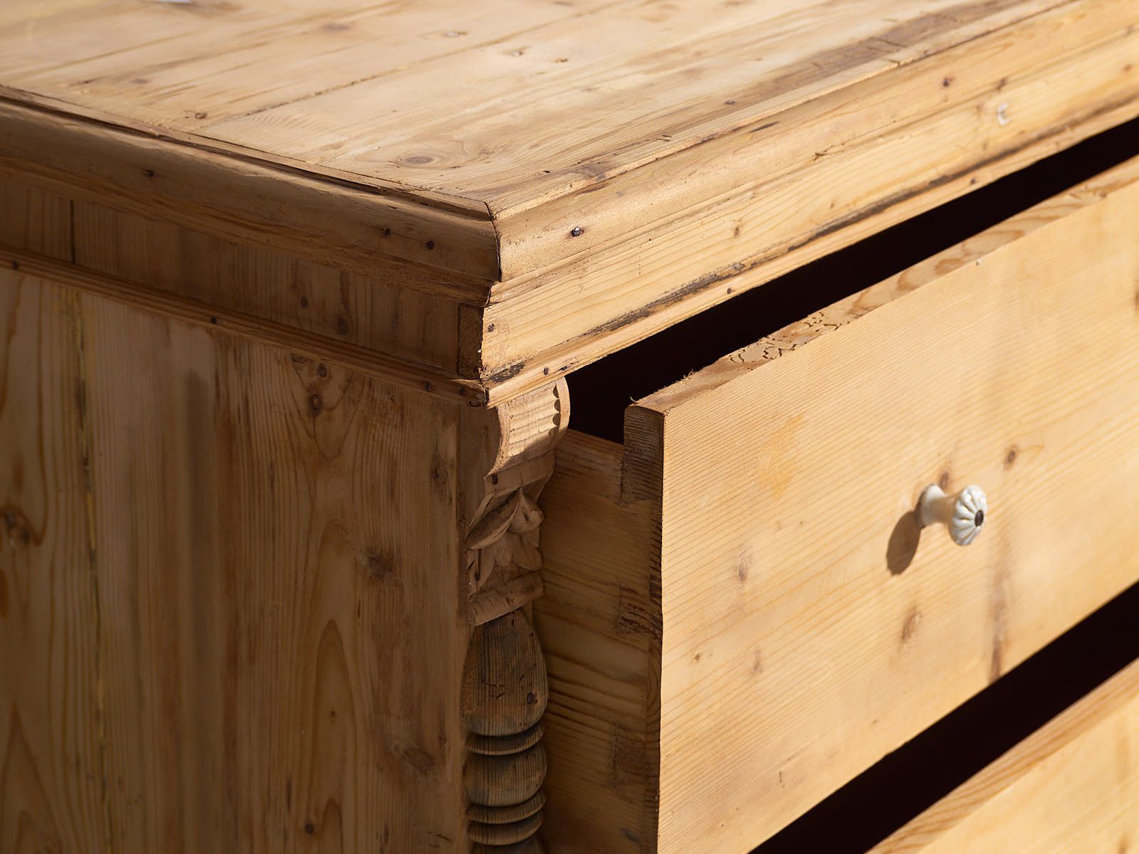 Antique Solid Wood Chest Of Drawers (C.1920) #4 photo Furniture