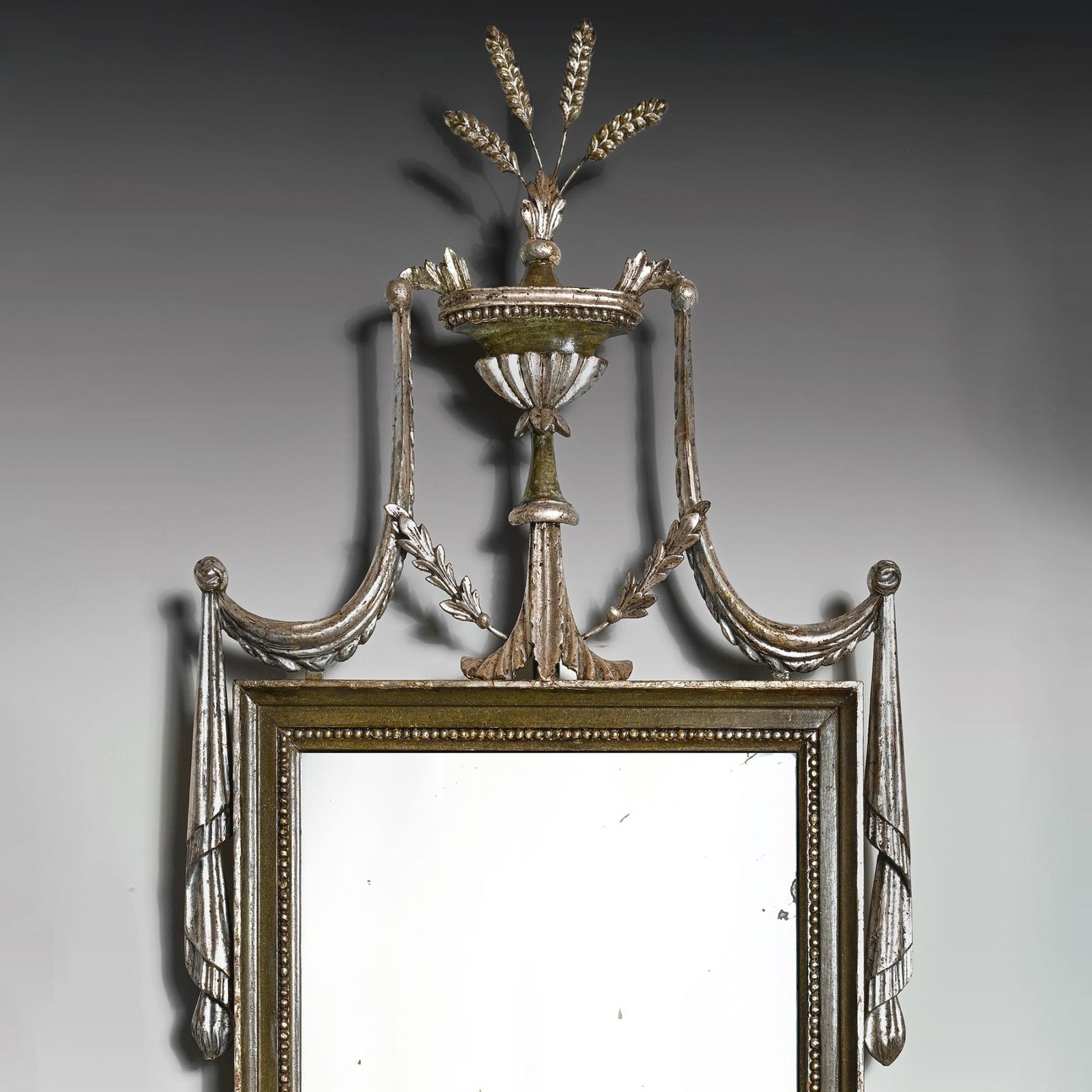 Set Of Three Gillows Of Lancaster 19th Century Silvered Green Painted Mirrors From Coilsfield House photo furniture