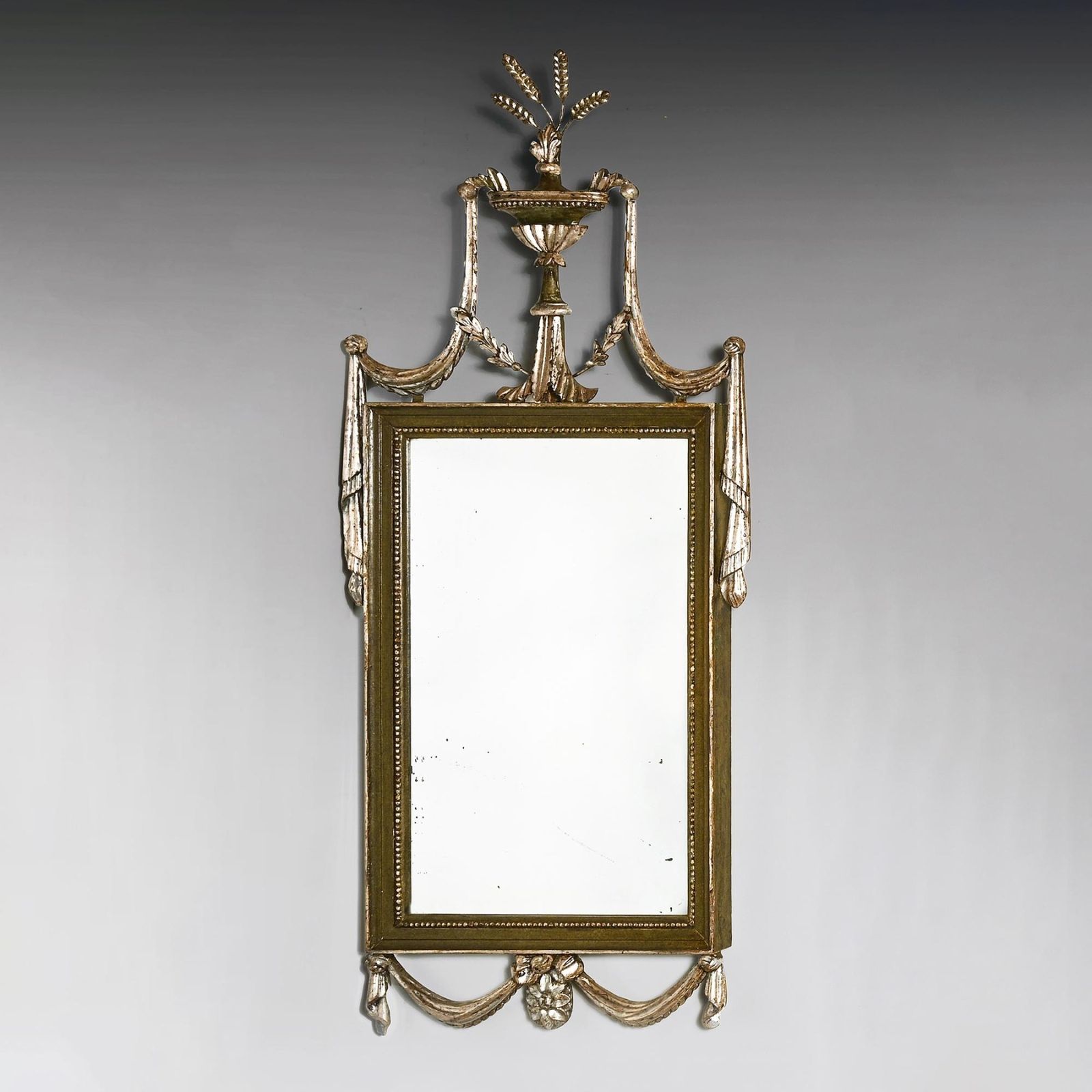 Set Of Three Gillows Of Lancaster 19th Century Silvered Green Painted Mirrors From Coilsfield House photo Home Decor