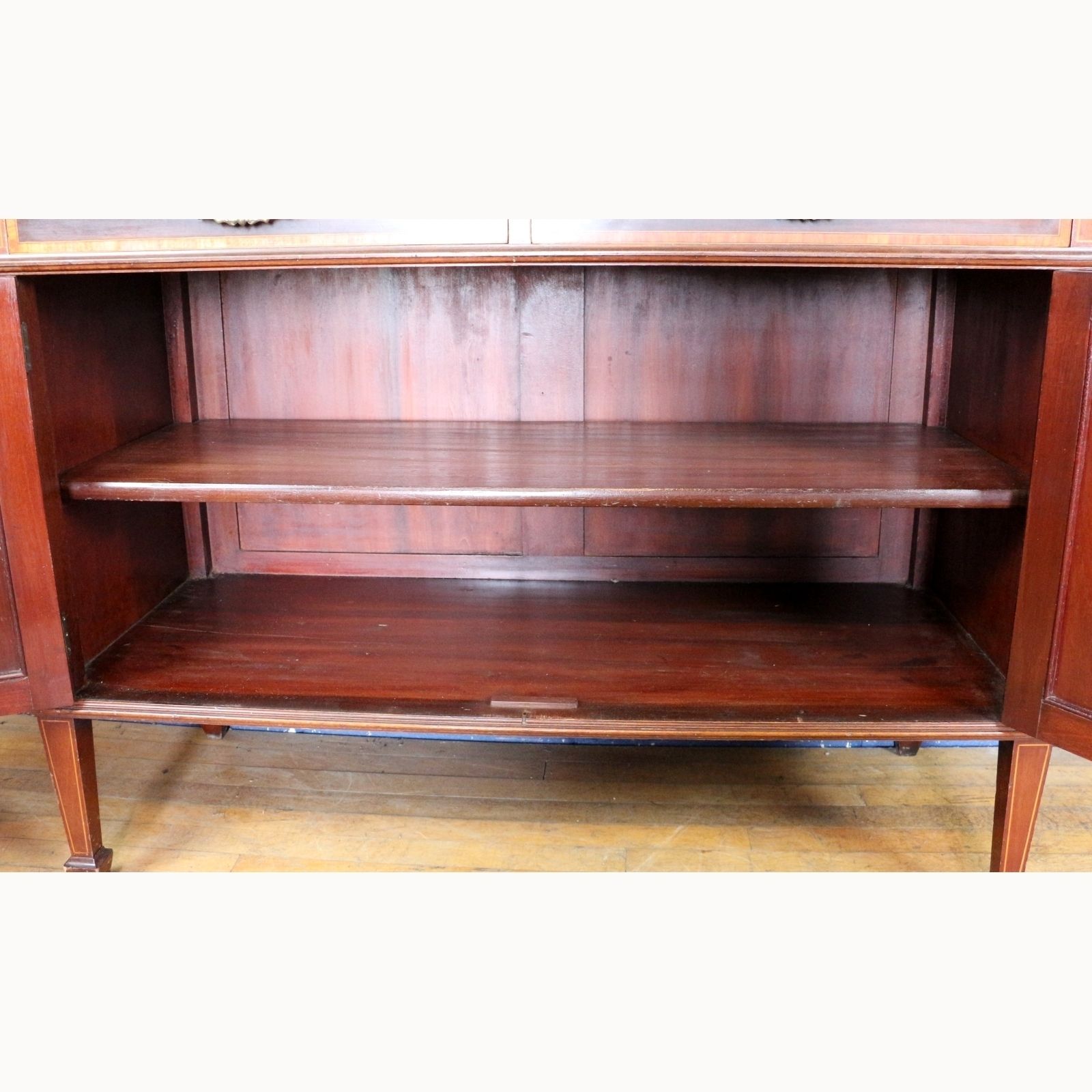 A Quality Edwardian Inlaid Mahogany Astrical Glazed Cabinet photo 500.0