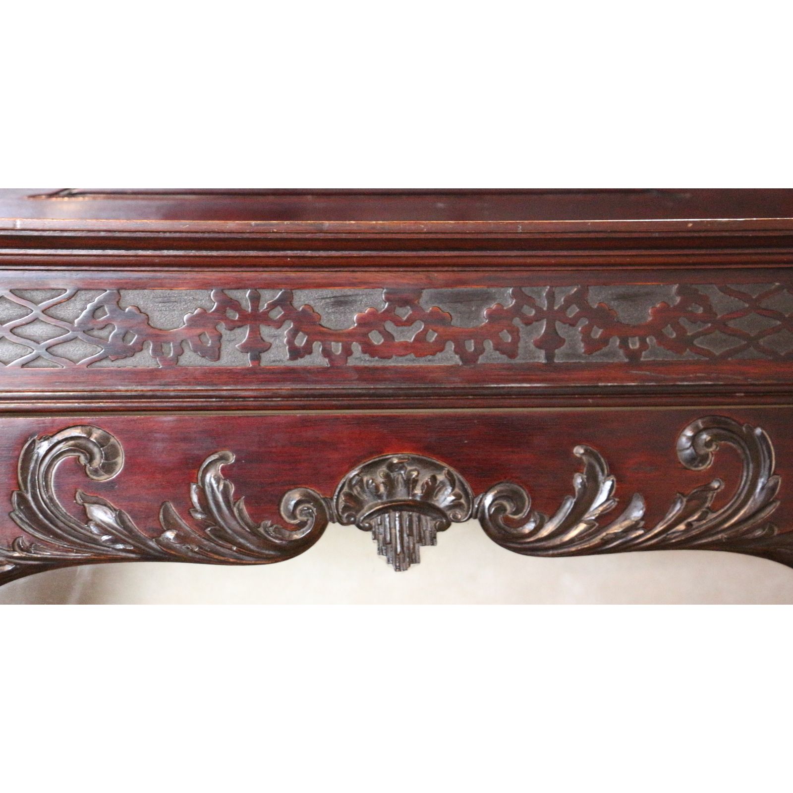 A Quality Victorian Carved Mahogany Display Cabinet Raised On Cabriole Supports photo for sale