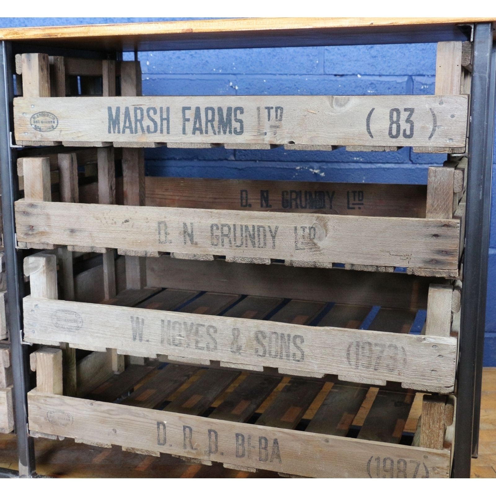 A Large Industrial 8 Drawer Chest Or Sideboard, Set With Potato Chitting Trays, photo Furniture